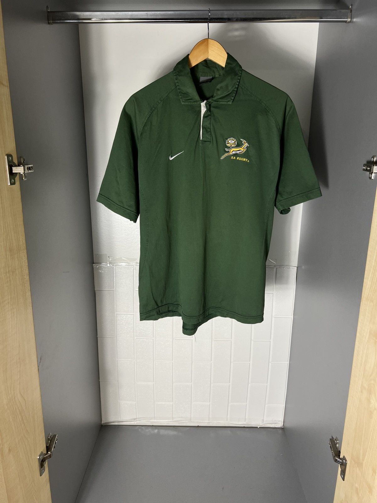 Nike VINTAGE NIKE SOUTH AFRICA RETRO RUGBY JERSEY BLOKE Y2K 90s Size US L / EU 52-54 / 3 - 1 Thumbnail