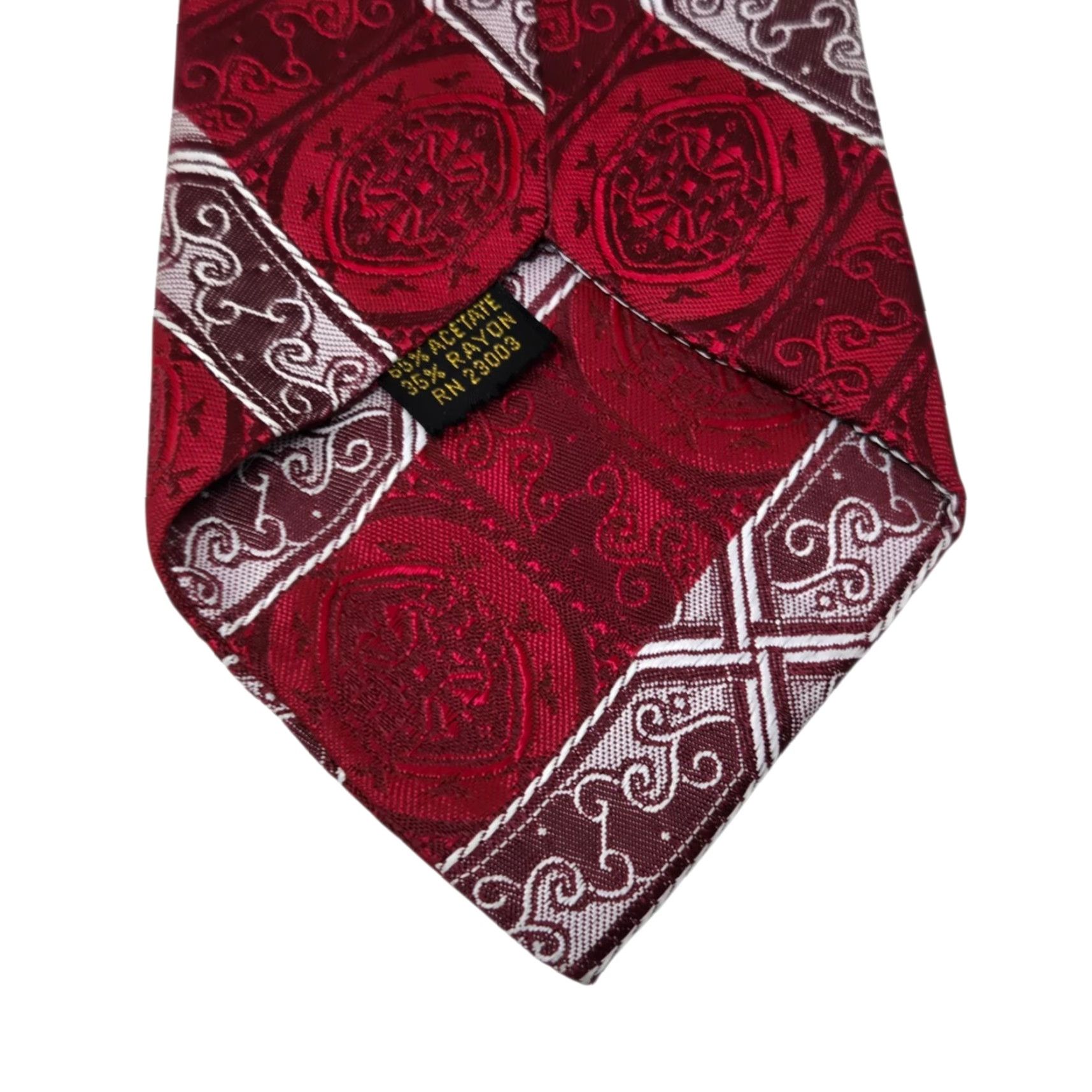 Vintage VINTAGE 1950s Red Paisley Neck Tie MCM 53" Size ONE SIZE - 2 Thumbnail