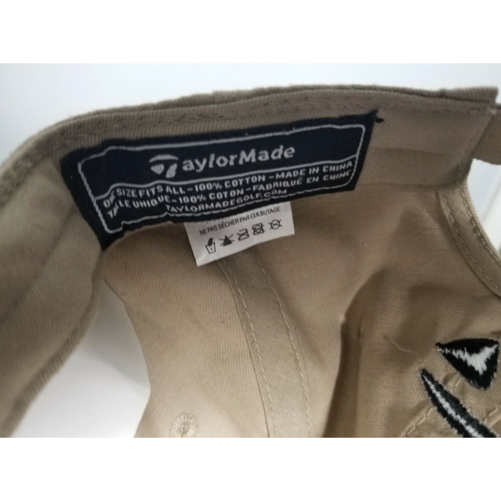 TaylorMade TaylorMade Golf Hat Baseball Cap Mens Adjustable Beige Baseball Cap USA 90s? (But avoid adding uncertain decade) Size ONE SIZE - 6 Thumbnail