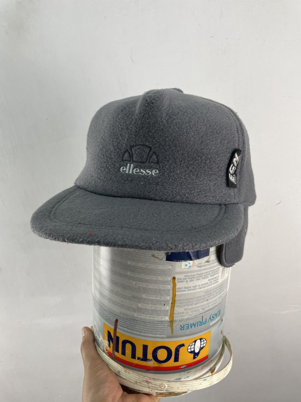 Ellesse × Vintage Vintage Ellesse Wool Cap Ear Hat Dark Grey Size ONE SIZE - 1 Thumbnail