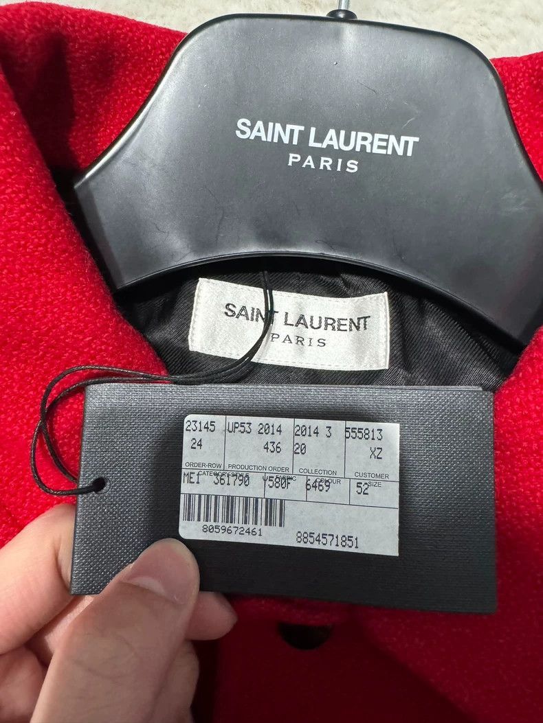 Saint Laurent Paris Saint Laurent Red Leopard Print Baseball Jacket-2505 Size US XXL / EU 58 / 5 - 5 Thumbnail