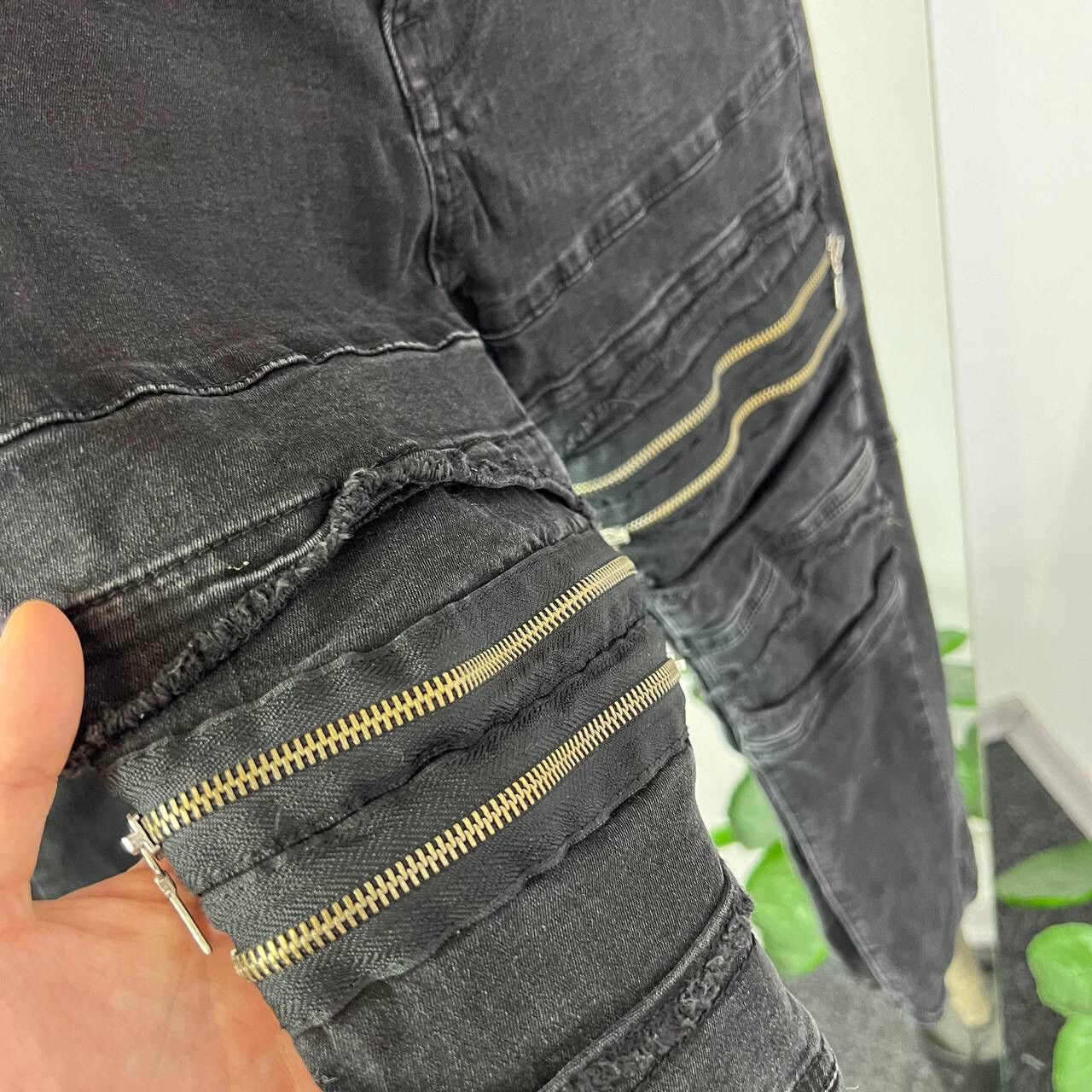 20471120 Avant Garde Skinny Pants Denim Y2k Distressed Black Jean Size US 32 / EU 48 - 3 Thumbnail