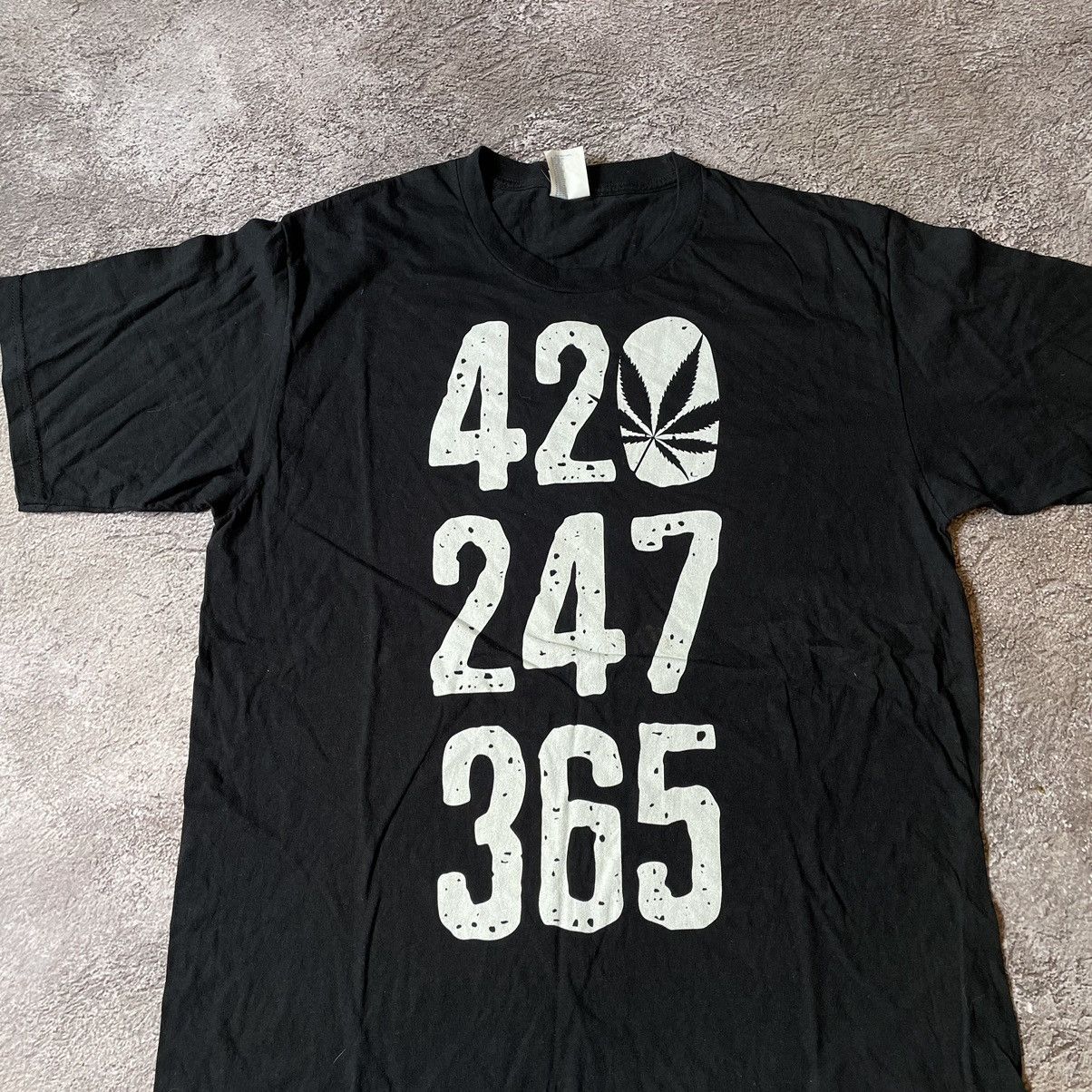 Vintage Vintage Y2K Graphic Tee 420 247 365 Streetwear Skate Slim XL Size US XL / EU 56 / 4 - 5 Thumbnail