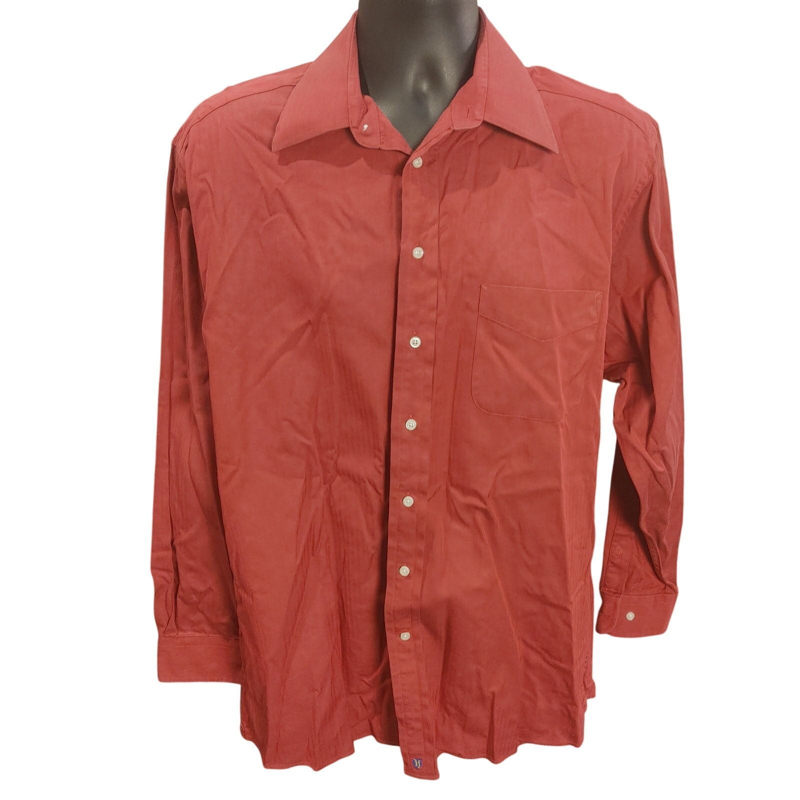 Other Henry Jacobson Mens 16.5 Red Fine 2-Ply Cotton Dress Shirt Size US L / EU 52-54 / 3 - 1 Thumbnail