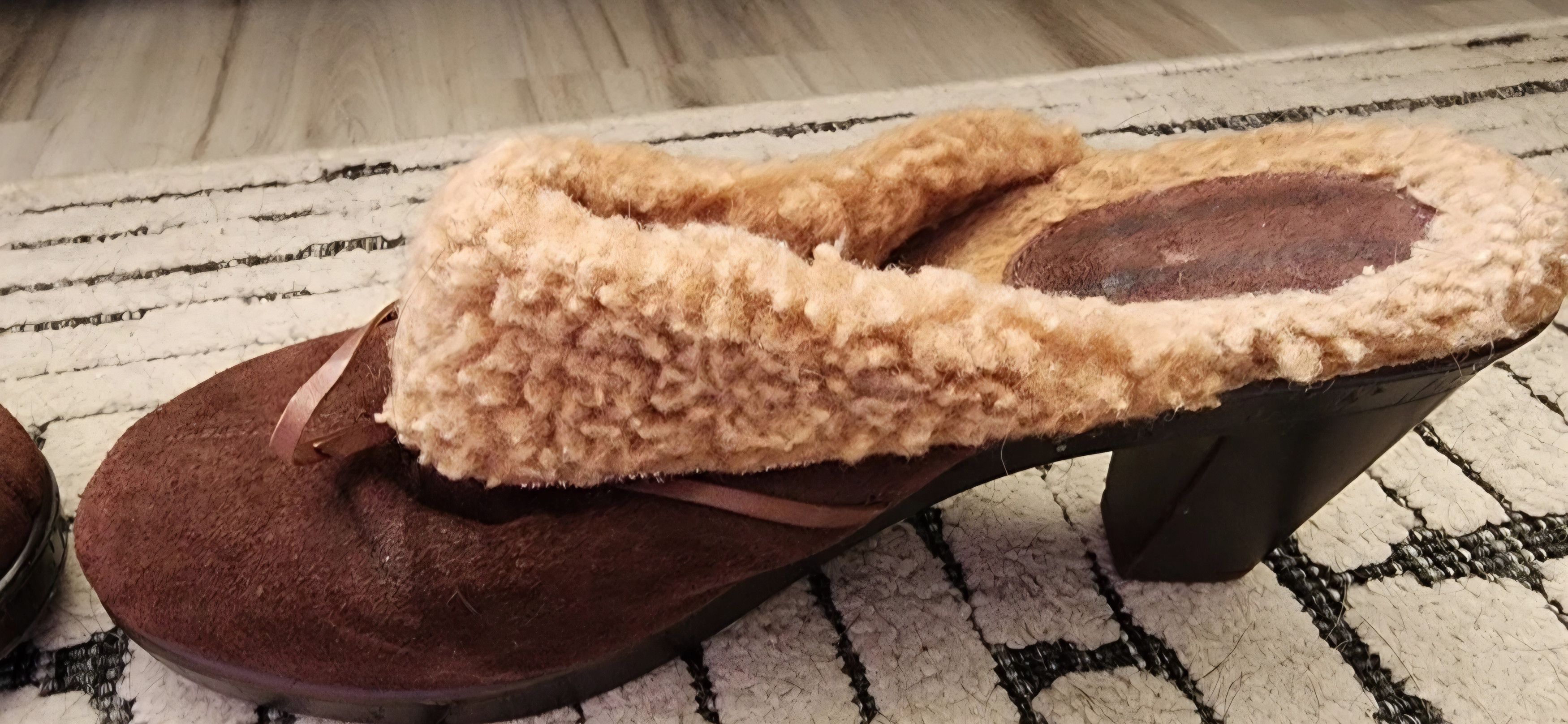 Ugg Earth Spirit Bella Brown Bow Clog Fur Leather Shoes 8.5 2.5" Size US 8.5 / IT 38.5 - 7 Thumbnail