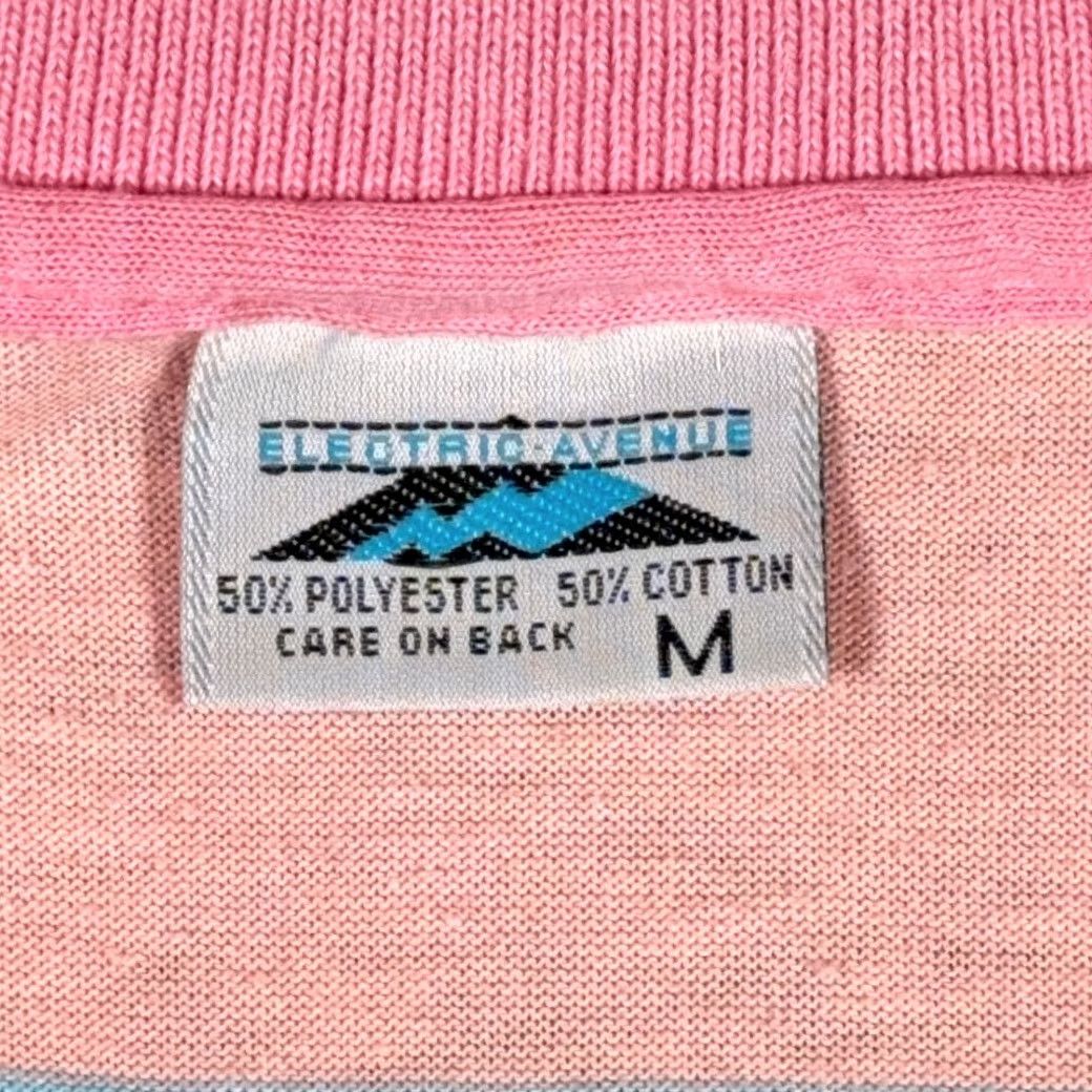 Vintage VINTAGE Electric Avenue Polo Shirt Mens Small Pink Striped USA 80s Size US S / EU 44-46 / 1 - 5 Thumbnail