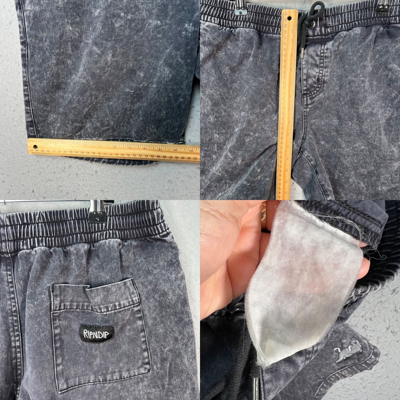 RIPNDIP RIPNDIP Mens Large Acid Wash Black Drawstring Shorts Shirt? Size US 33 - 8 Thumbnail