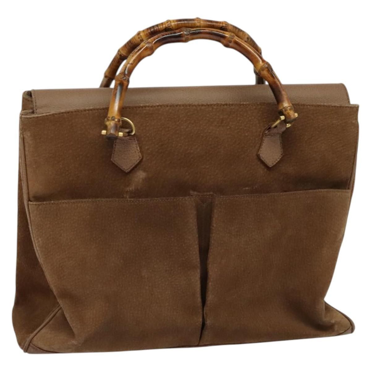 Gucci Gucci Bamboo Handle Tote Suede Size ONE SIZE - 1 Thumbnail
