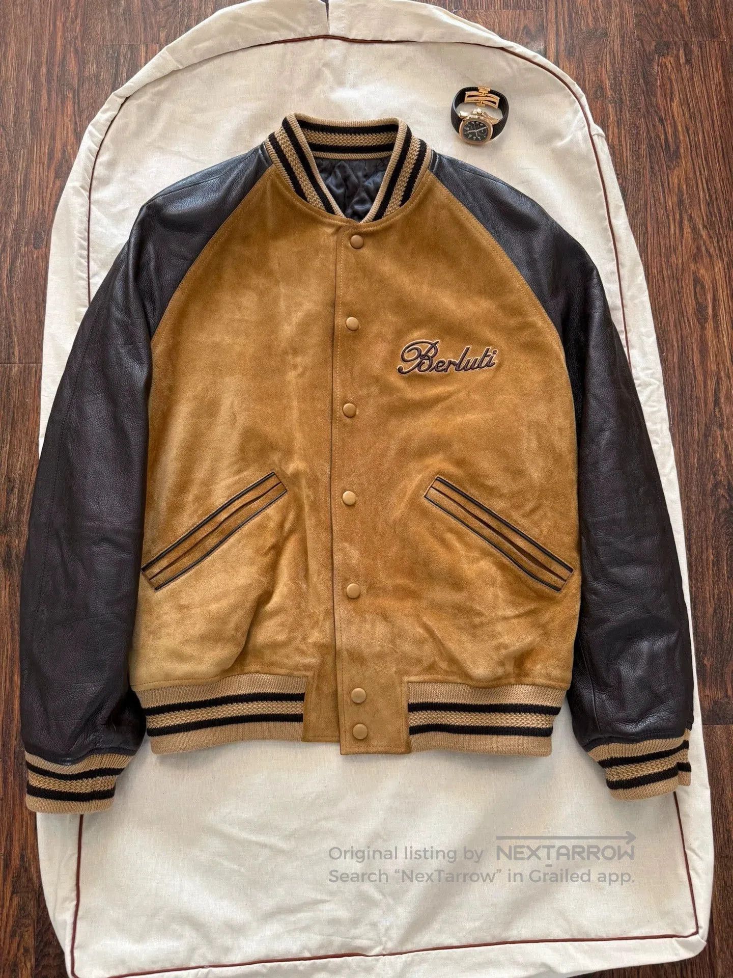 Berluti Varsity Style Leather & Suede Jacket. Size US M / EU 48-50 / 2 - 1 Thumbnail