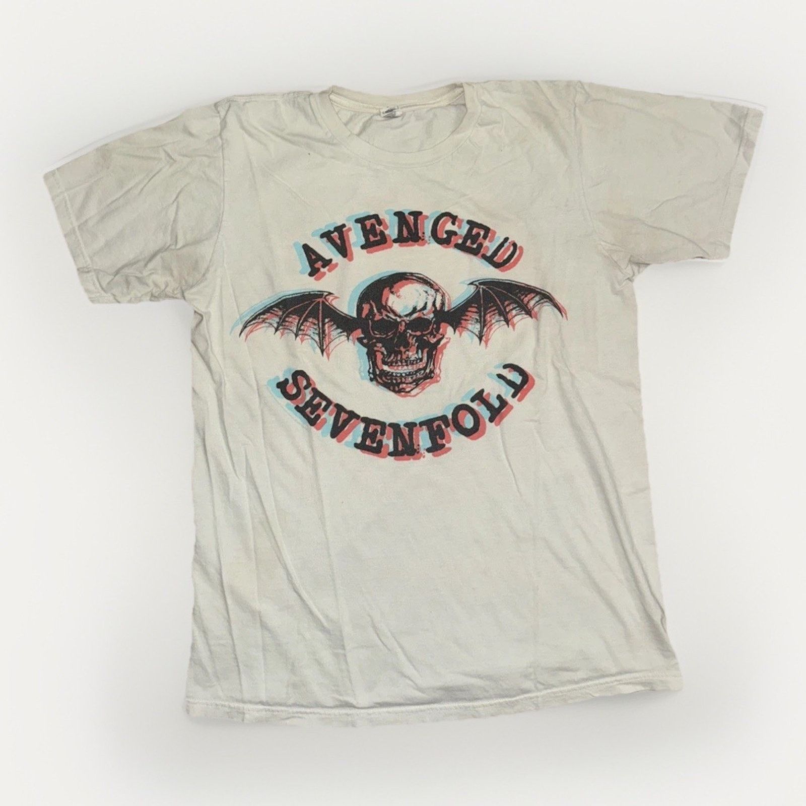 Band Tees × Vintage Avenged Sevenfold Band T-Shirt Medium White Skull Metal Rock Size US M / EU 48-50 / 2 - 1 Thumbnail