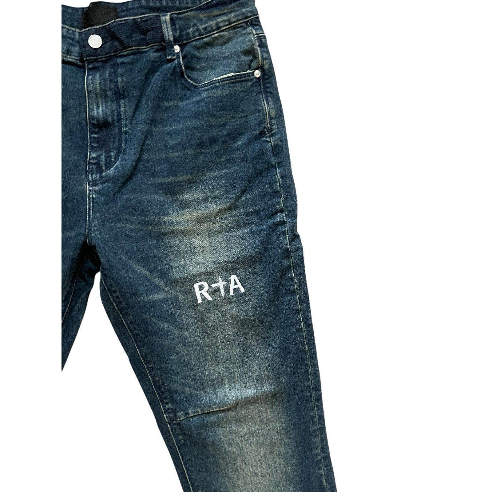 Rta RtA Mens Logo Whiskered Jeans Slim Blue $265 Size 38/32 Size US 38 / EU 54 - 4 Thumbnail
