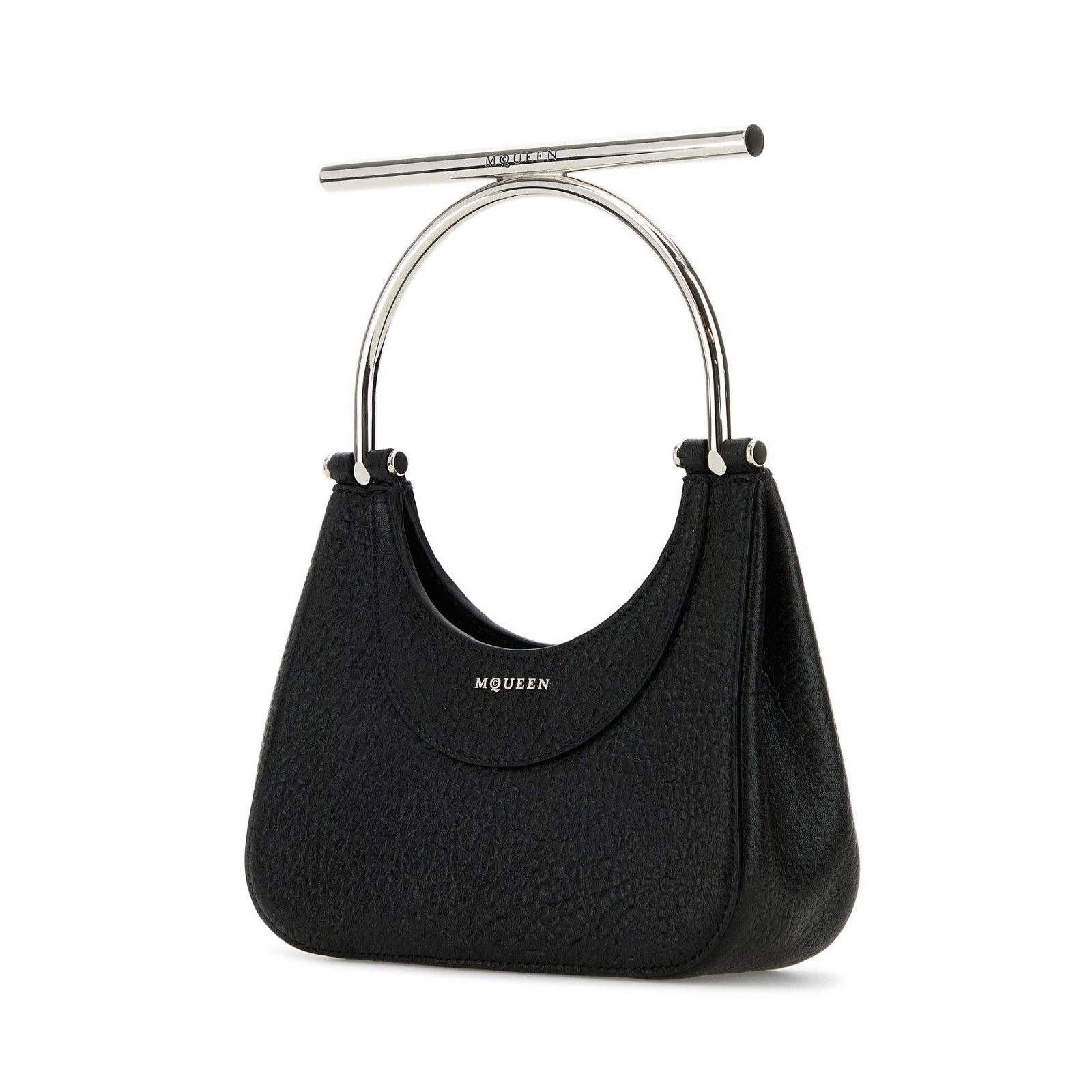 Alexander McQueen ALEXANDER MCQUEEN T-Bar Mini Black Silver Leather Shoulder B Size ONE SIZE - 2 Thumbnail