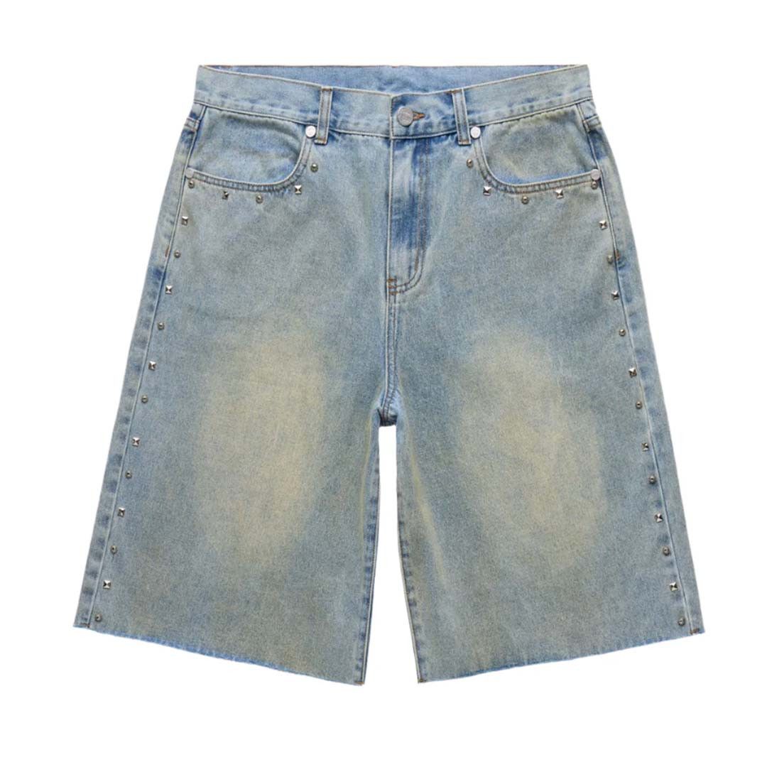 Homme + Femme La Homme Femme Studded Denim Shorts Blue Size US 32 / EU 48 - 1 Thumbnail