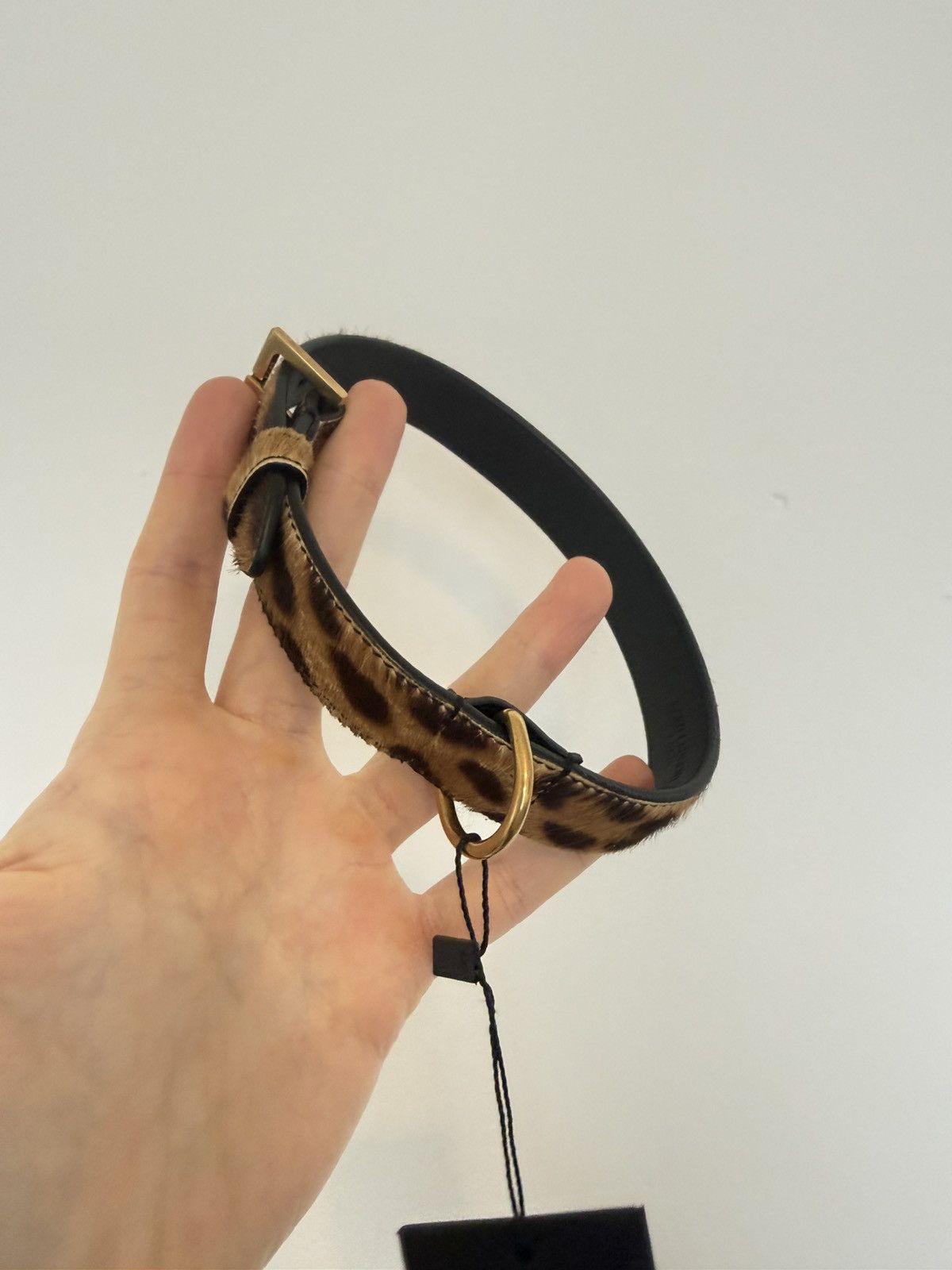 Saint Laurent Dog Collar in Pony-skin Look Leather