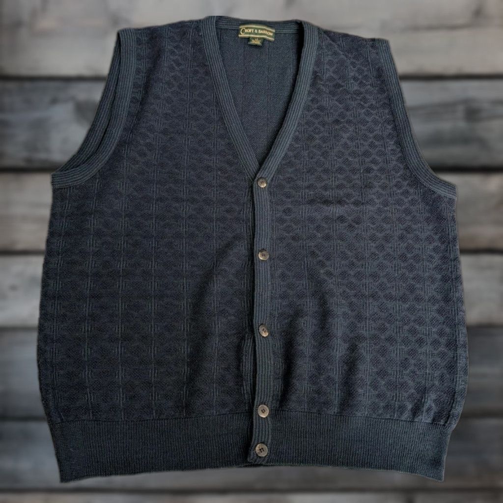 Croft & Barrow VINTAGE Croft & Barrow Wool Cardigan Sweater Vest Size Large Tall Italy Made Size L / US 10 / IT 46 - 1 Thumbnail