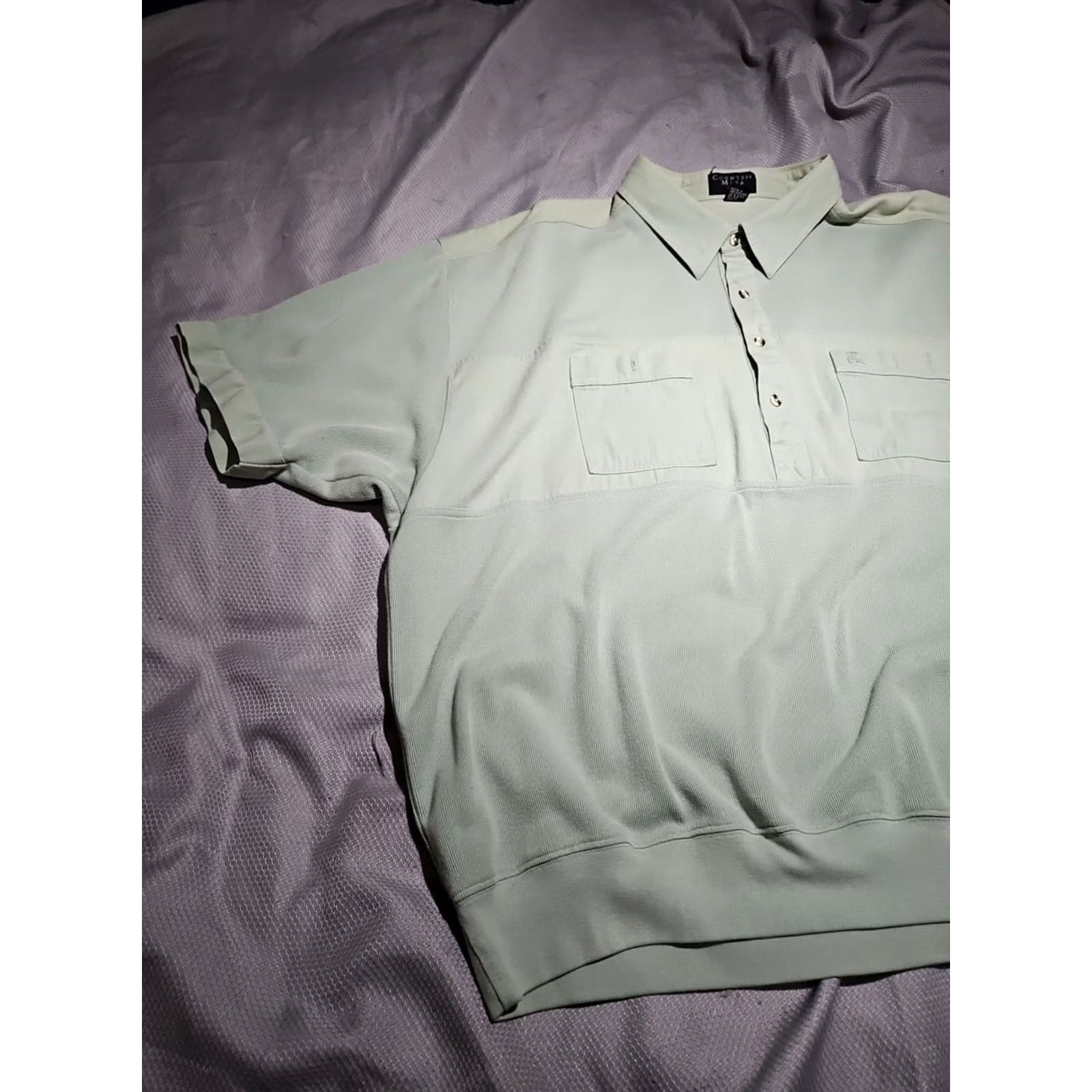 Countess Mara Countess Mara Polo Shirt - Mens - Mint Green - Ribbed Knit - Button - Size 4XL - Pre-Owned - Condition Check Size US XXL / EU 58 / 5 - 4 Thumbnail