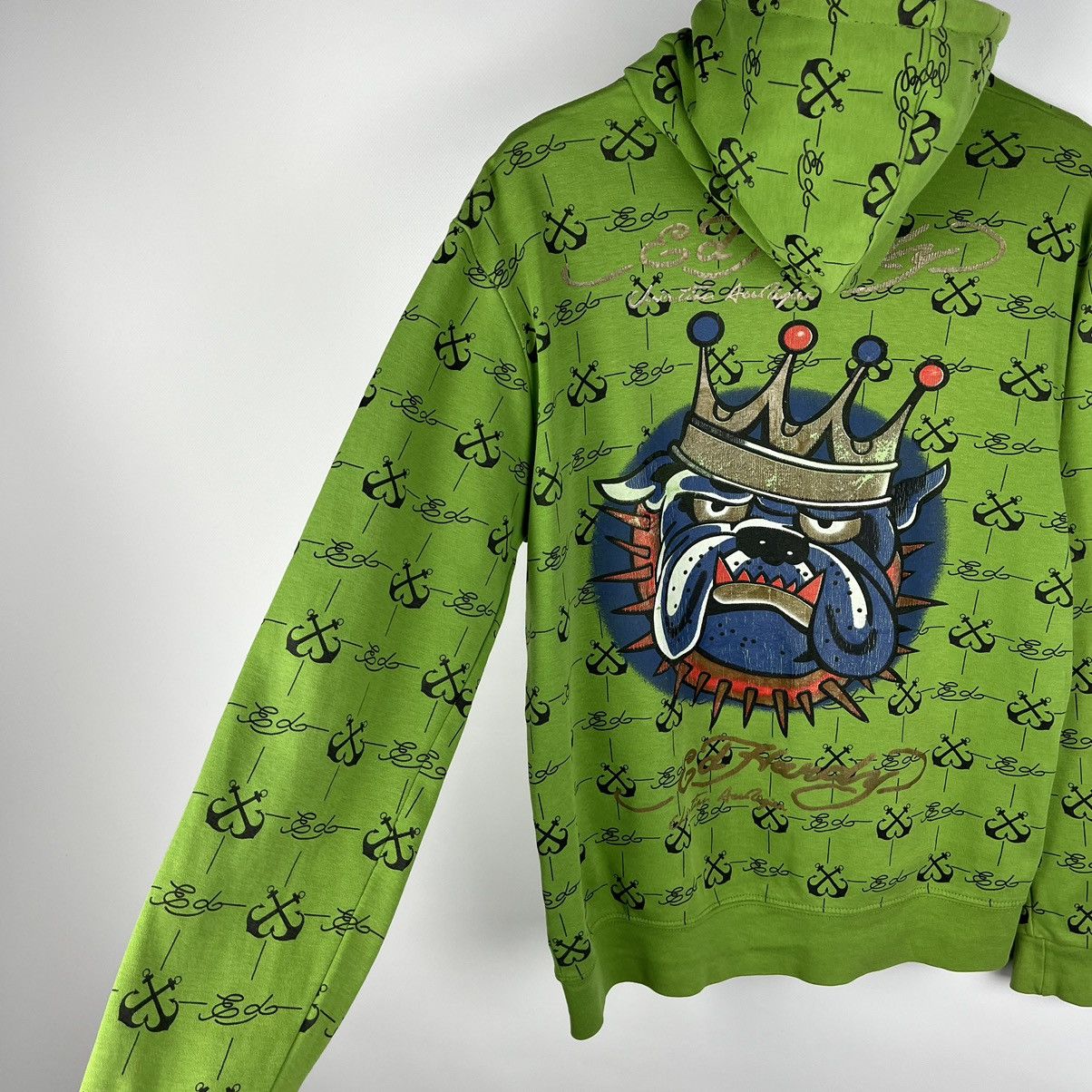 Ed Hardy Vintage Ed Hardy Bulldog rare y2k AOP hoodie 90’s Size US M / EU 48-50 / 2 - 7 Thumbnail