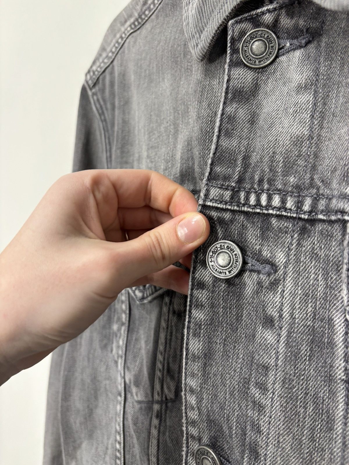 Allsaints AllSaints Men’s Grafton Washed Grey Denim Jacket Size US L / EU 52-54 / 3 - 8 Thumbnail