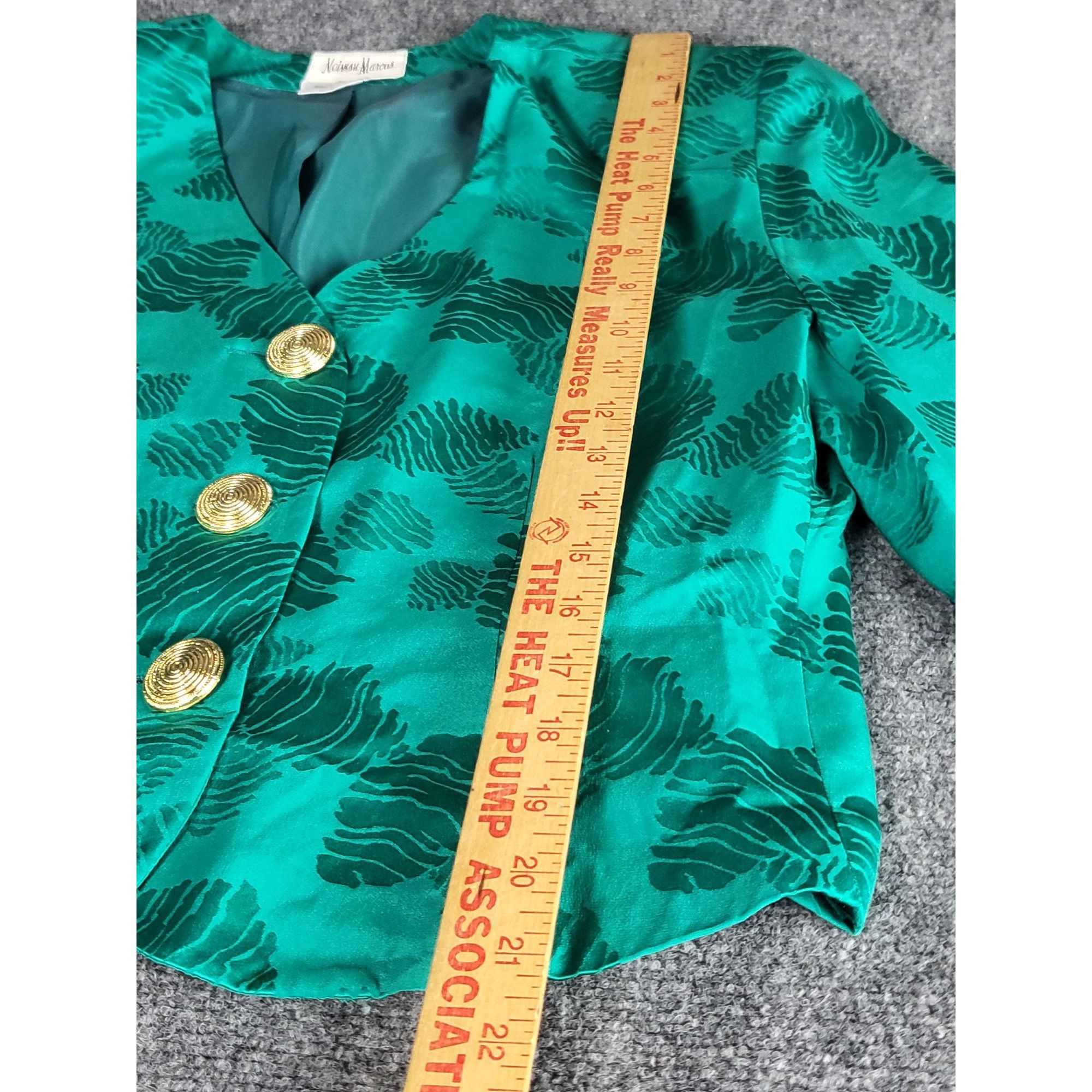 Neiman Marcus Vintage Neiman Marcus VNeck Blazer Women Sz 10 Green Floral Size L / US 10 / IT 46 - 4 Thumbnail