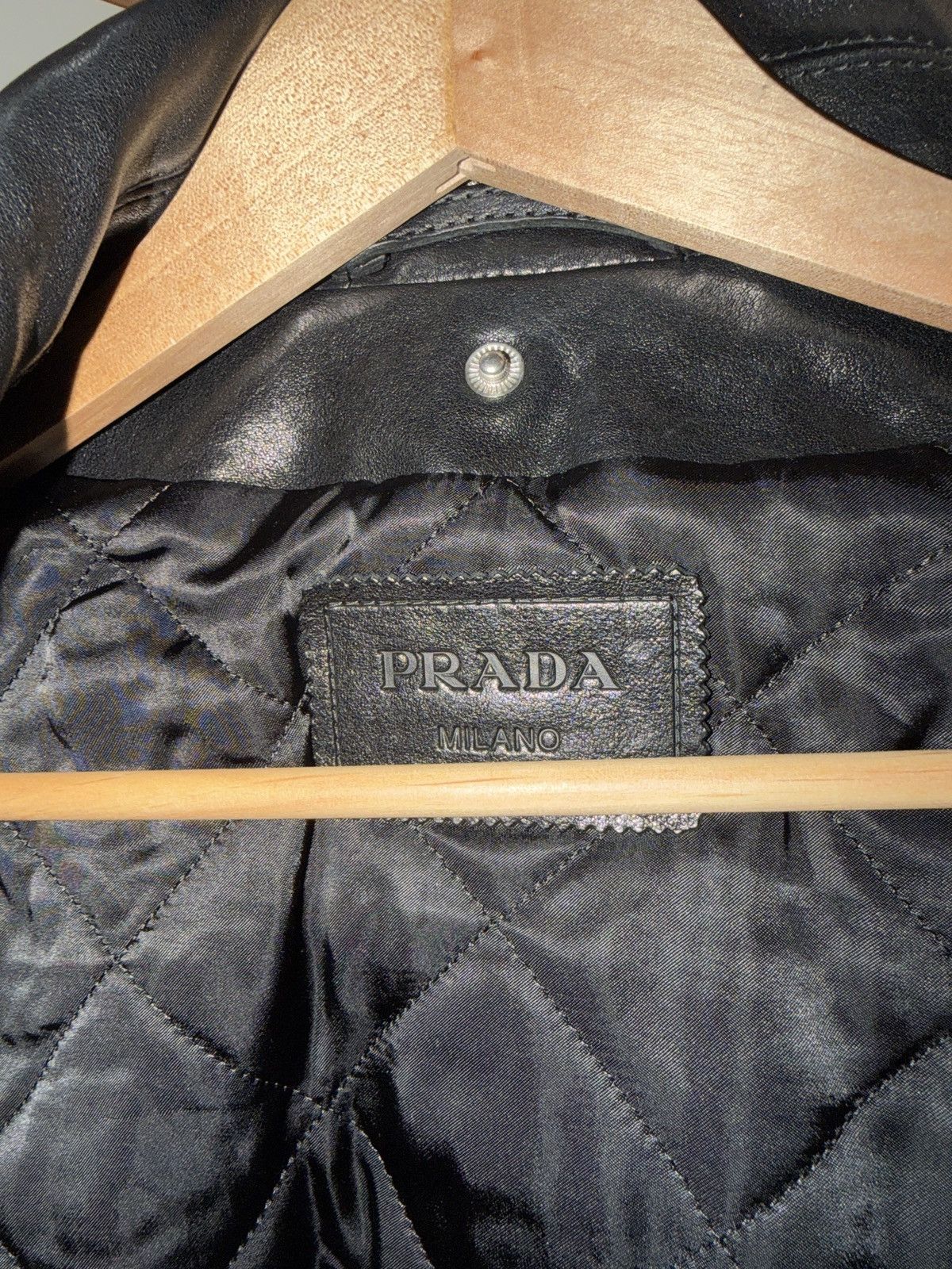 Prada Black Leather Jacket Size US L / EU 52-54 / 3 - 6 Thumbnail