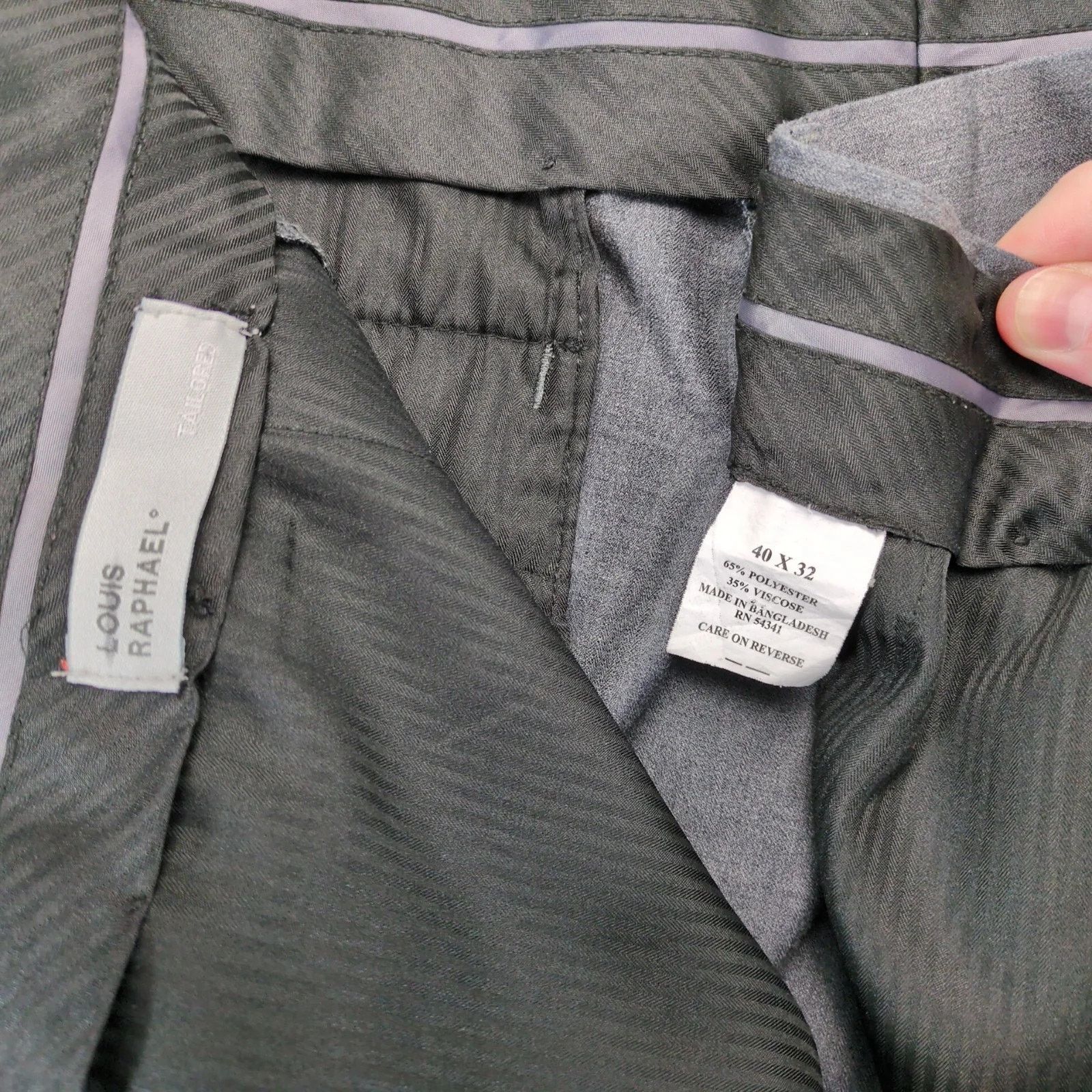 Other Louis Raphael Gray Dress Pants Men's 40x31 Slacks Flat Front Size 40S - 7 Thumbnail