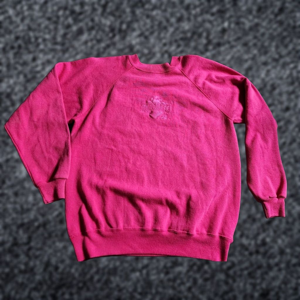 Hanes VINTAGE Hanes Sweatshirt Mens L Crew Neck Pink Embroidered Summer Pullover Size US L / EU 52-54 / 3 - 1 Thumbnail