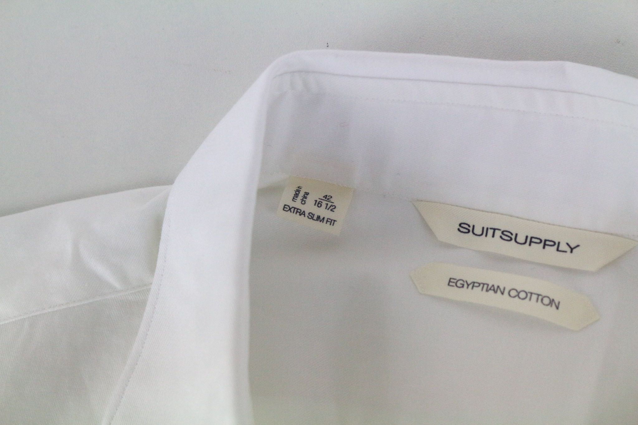Suitsupply 42/16 1/2 Extra Slim White Cotton Cutaway 72674 Size 42R - 5 Thumbnail