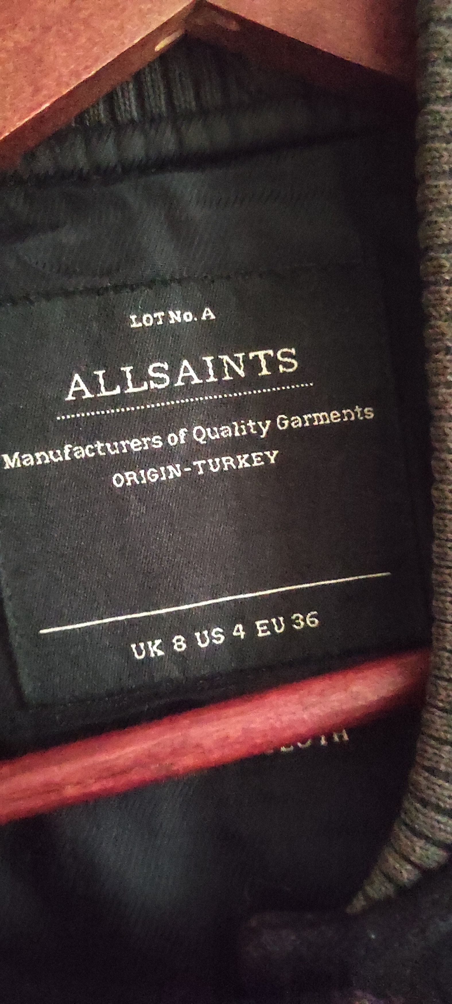 Allsaints All Saints Biwa Navy Tan Wool Leather Blend Bomber Jacket Size S / US 4 / IT 40 - 12 Thumbnail