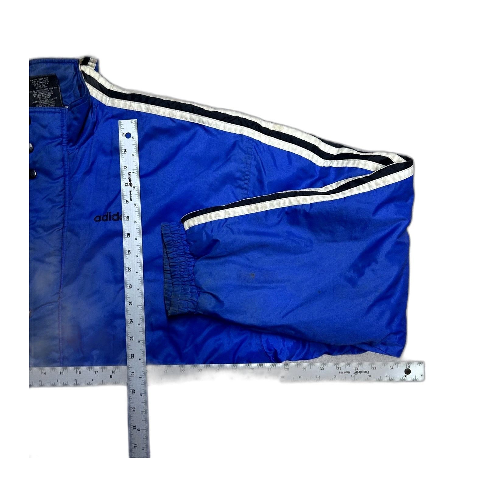 Adidas Vintage Adidas Windbreaker Puffer Quilted Long Jacket Blue X Size US XL / EU 56 / 4 - 5 Thumbnail