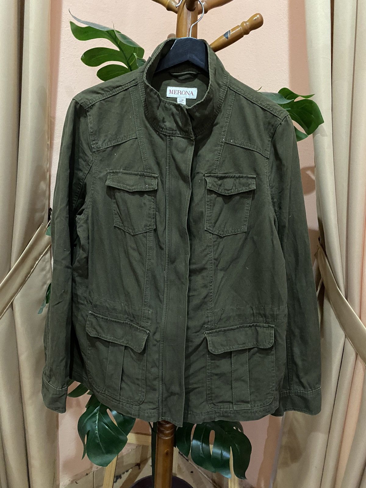 Merona Merona Olive Green Utility Jacket – Military Cotton Field Size US M / EU 48-50 / 2 - 1 Thumbnail