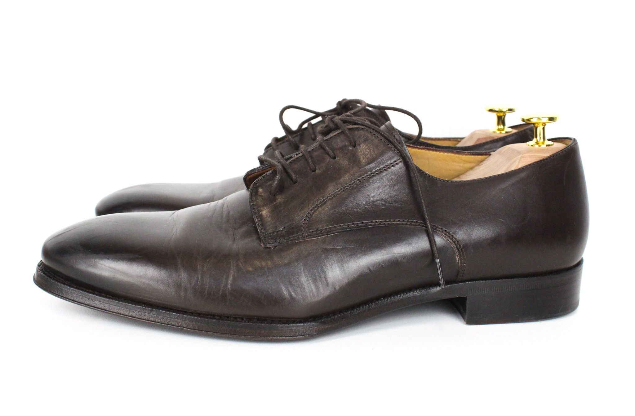 Suitsupply EU44.5 Brown Leather Laced Low-Top 72662 Size US 11.5 / EU 44-45 - 5 Thumbnail