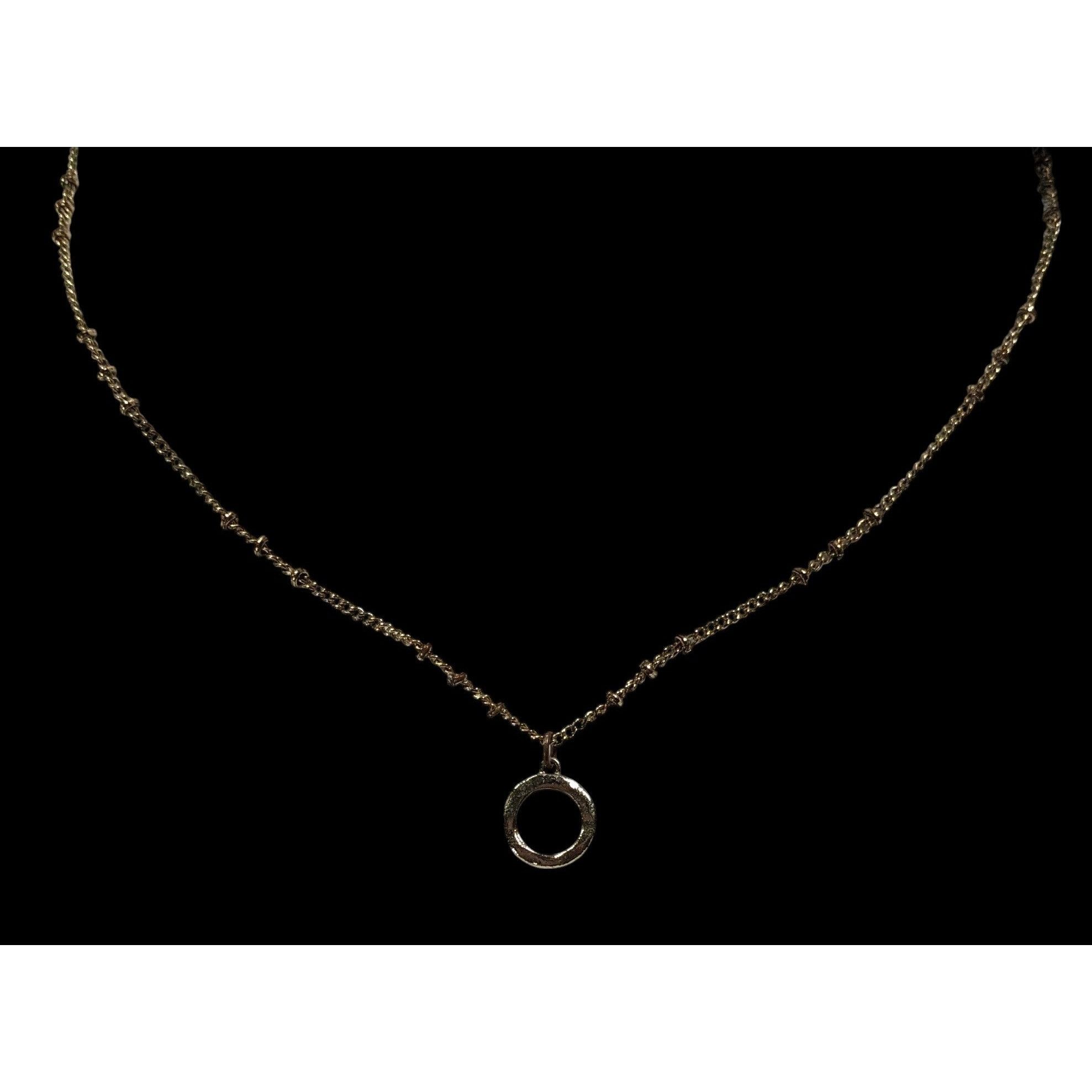 Other Minimalist Gold Tone Textured Open Circle Pendant Necklace Size ONE SIZE - 4 Thumbnail