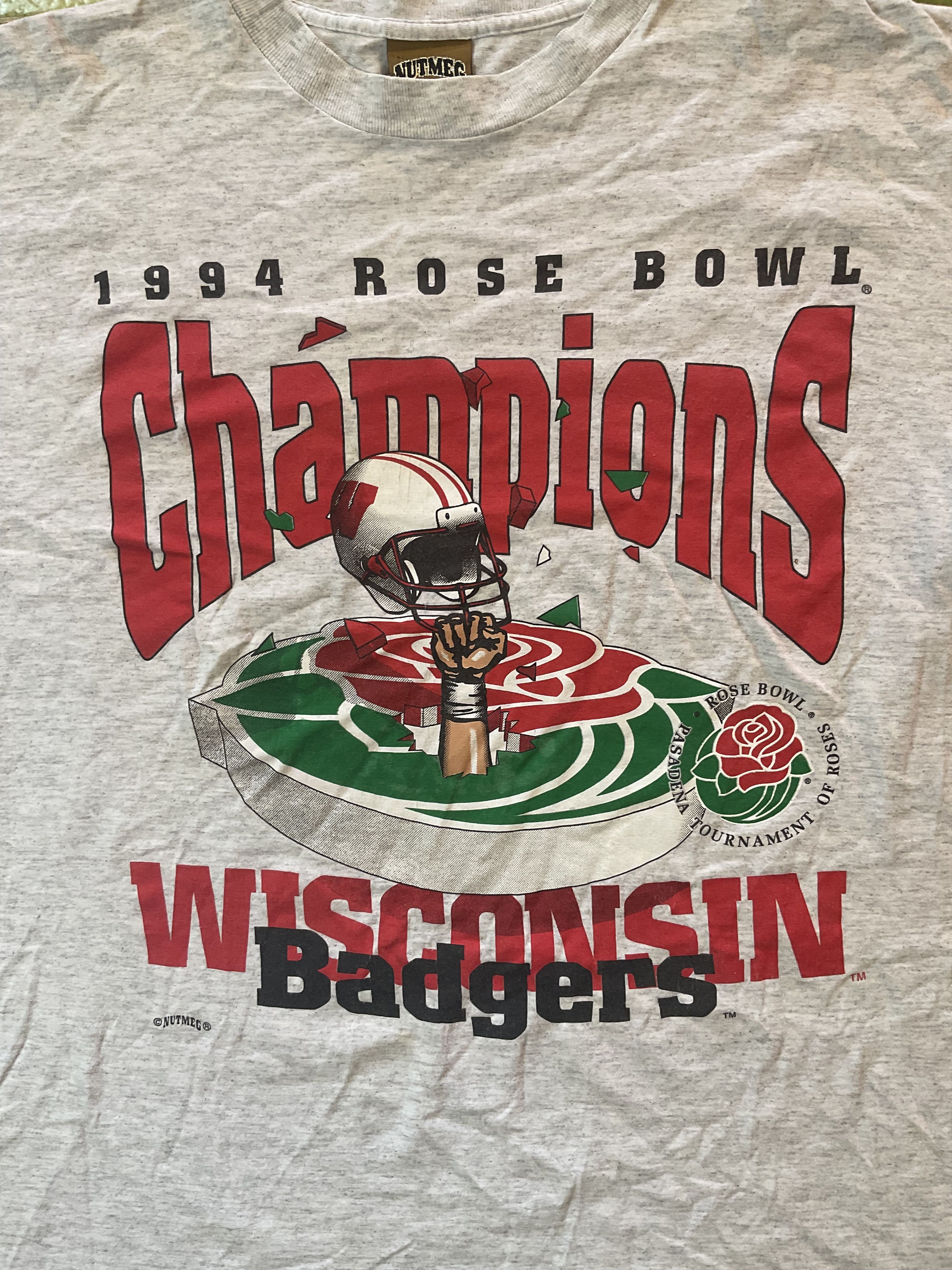 NCAA Vintage 1994 Rose Bowl Champions Wisconsin Badgers T-Shirt Size US L / EU 52-54 / 3 - 2 Thumbnail