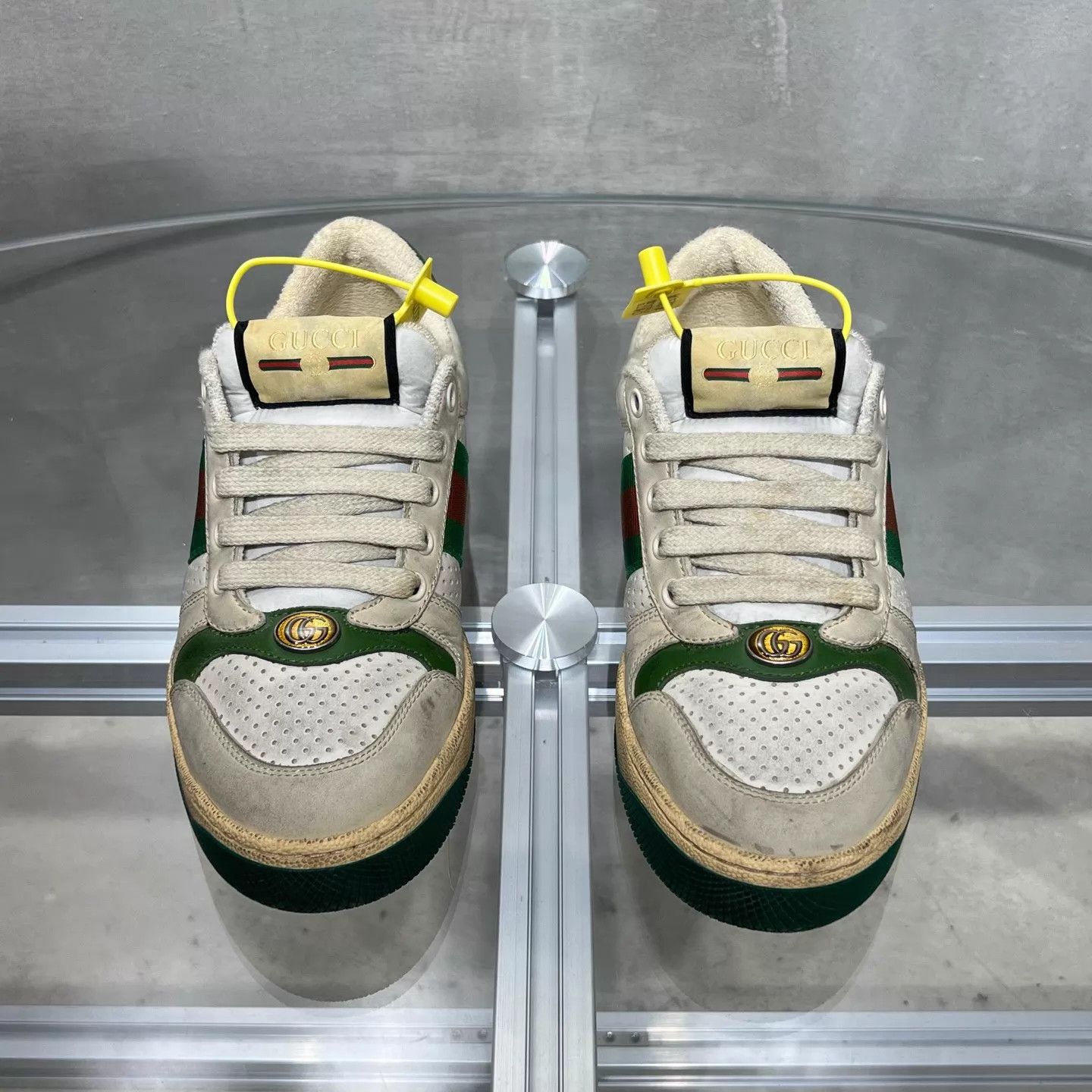 Gucci Gucci Green Enamel Dirty Sneakers 37 Size US 6.5 / IT 36.5 - 1 Thumbnail