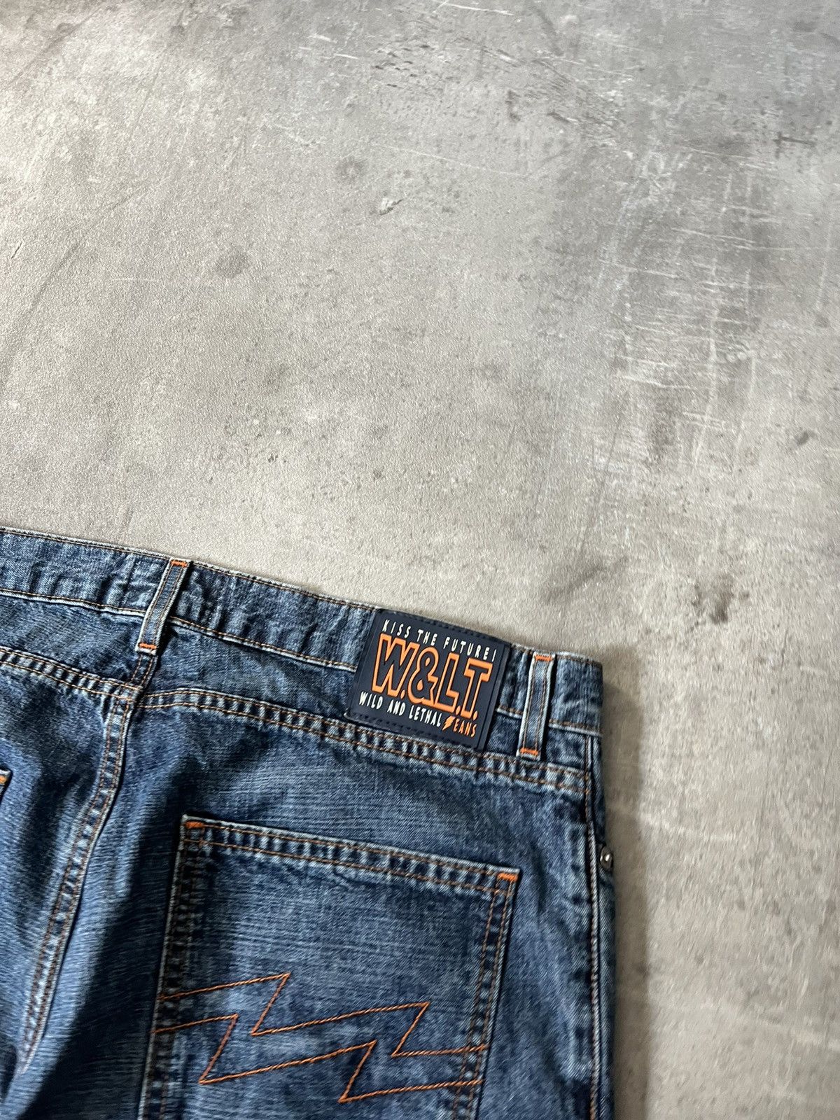 Walter Van Beirendonck Vintage Walter Van Beirendonck scratch flared navy jeans Size US 33 - 13 Thumbnail