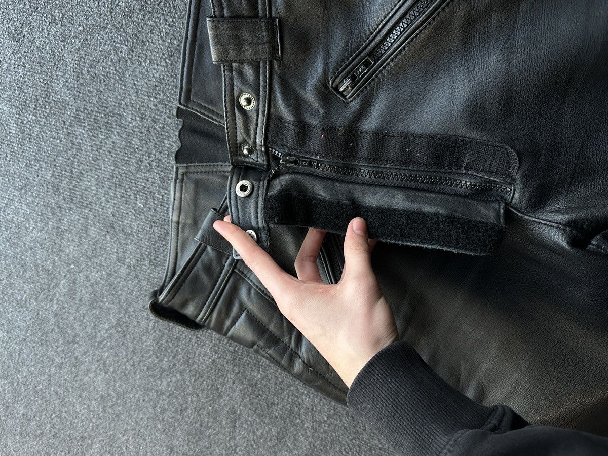 Leather 🚨GRAIL LEATHER PANTS RACING VNTG Cowboy Biker Leather Pants Size US 27 - 9 Thumbnail
