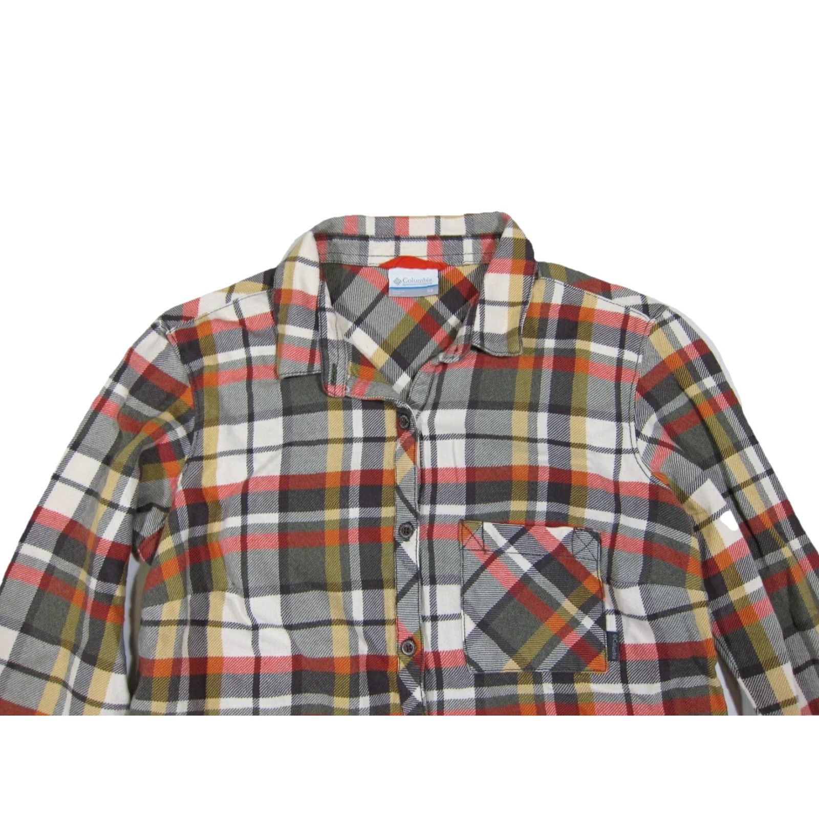 Vintage Columbia Women XS Cotton Brown Orange Yellow Plaid Long Sleeve Button Down Shirt Size XS / US 0-2 / IT 36-38 - 4 Thumbnail