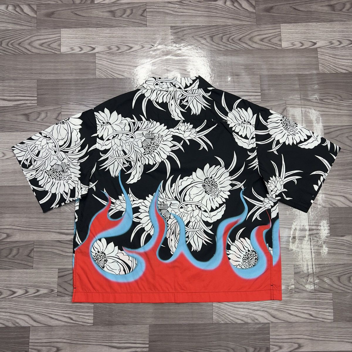 Prada Prada SS18 Dahlia Flames Poplin Shirt Size US L / EU 52-54 / 3 - 4 Thumbnail