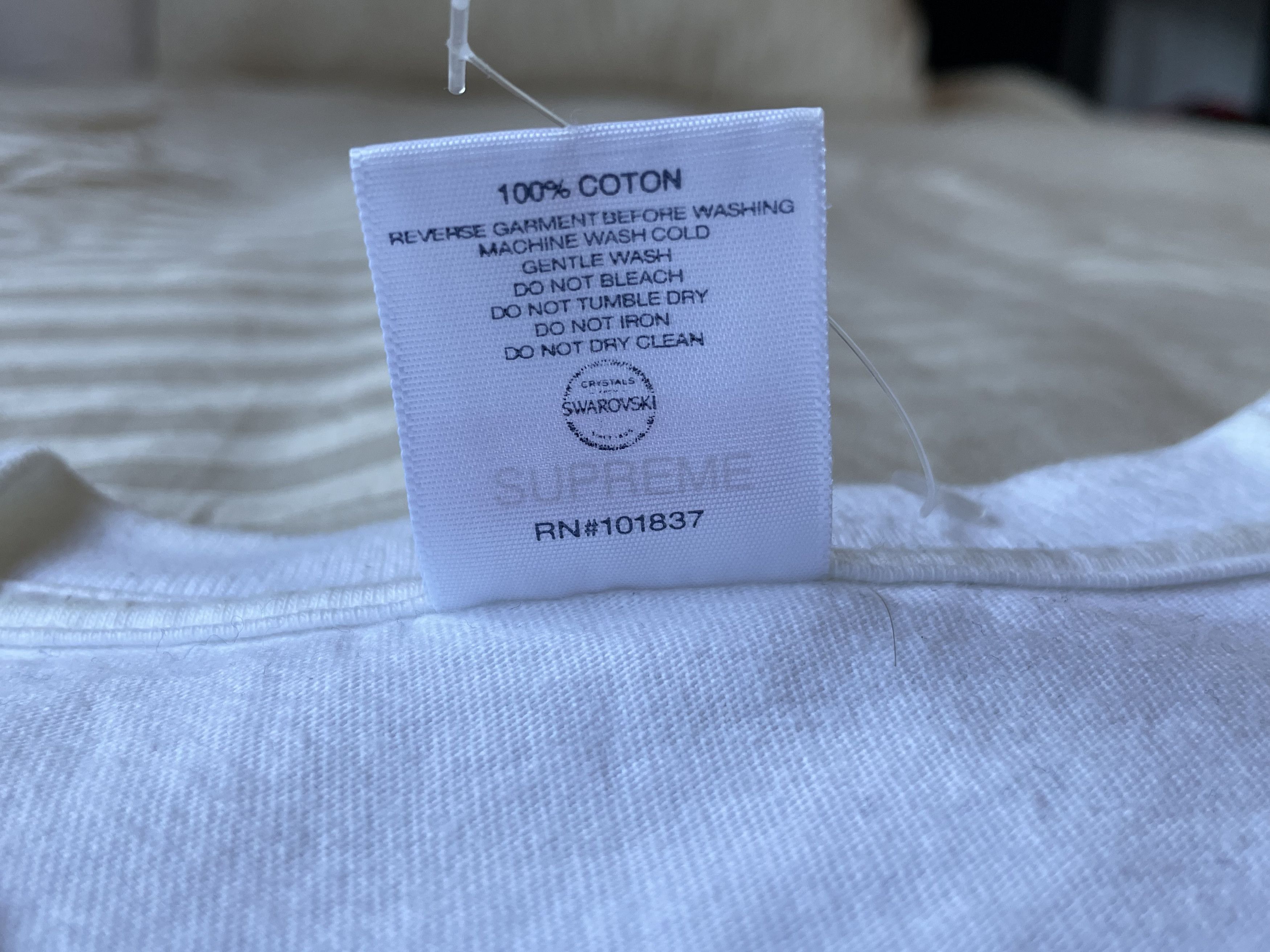 Supreme × Swarovski Supreme Swarovski Box Logo Tee White Size US M / EU 48-50 / 2 - 7 Thumbnail