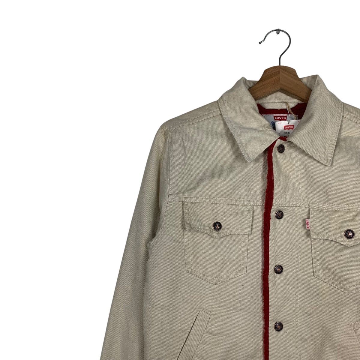 Levi's LEVIS Red Fleece Lined Beige Denim Jacket #1931-C84 Size M / US 6-8 / IT 42-44 - 6 Thumbnail