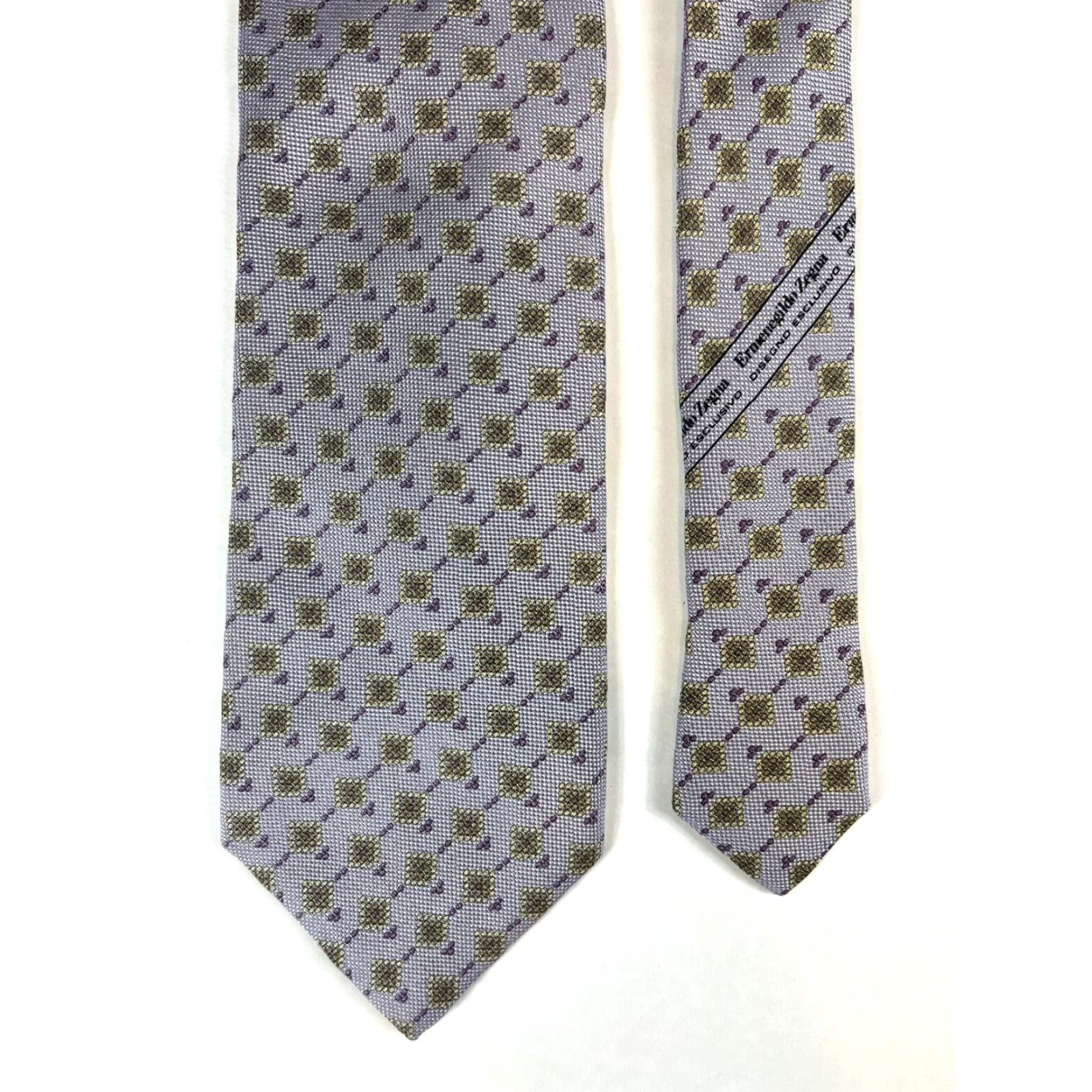 Ermenegildo Zegna Ermenegildo Zegna Tie Foulard Lilac Silk 59-59.5" Woven Classic Wide 3.75" Men’s Made in Italy Size ONE SIZE - 5 Thumbnail