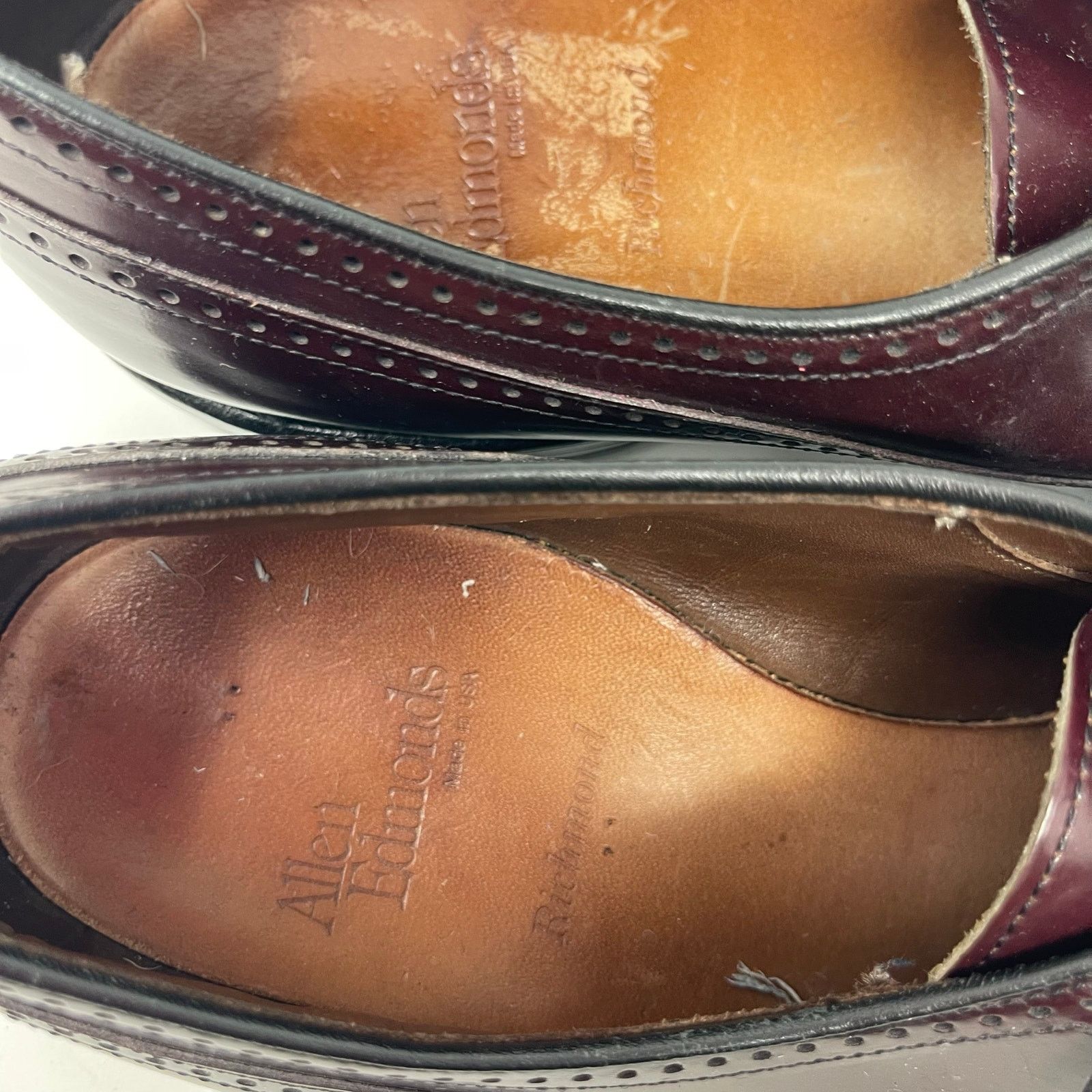 Allen Edmonds Allen Edmonds Richmond Oxford Wingtip Burgundy Leather Shoes Size US 11 / EU 44 - 3 Thumbnail