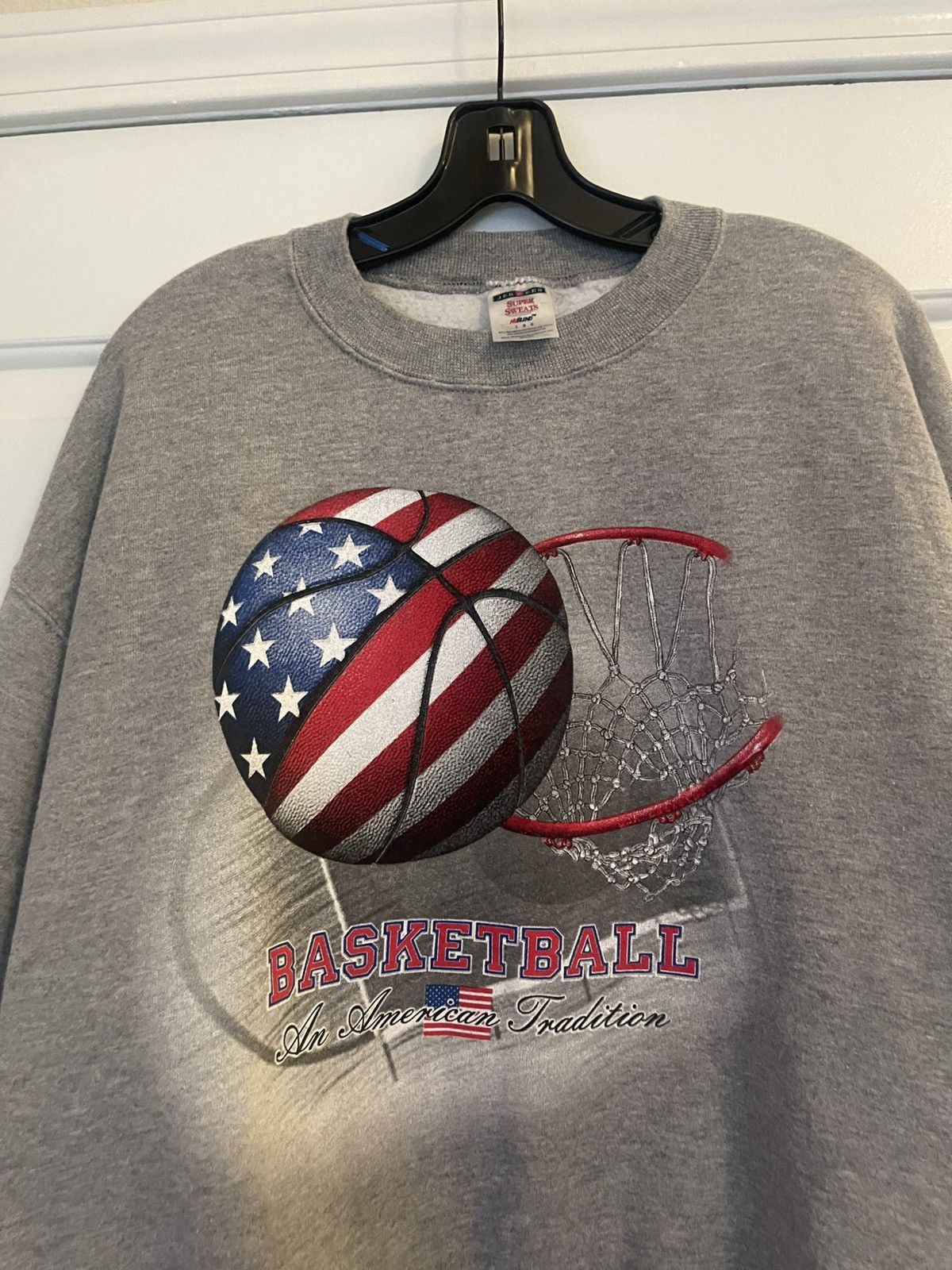 Jerzees × Vintage VTG Basketball Sweatshirt Mens Large Gray Crewneck Size US L / EU 52-54 / 3 - 2 Thumbnail