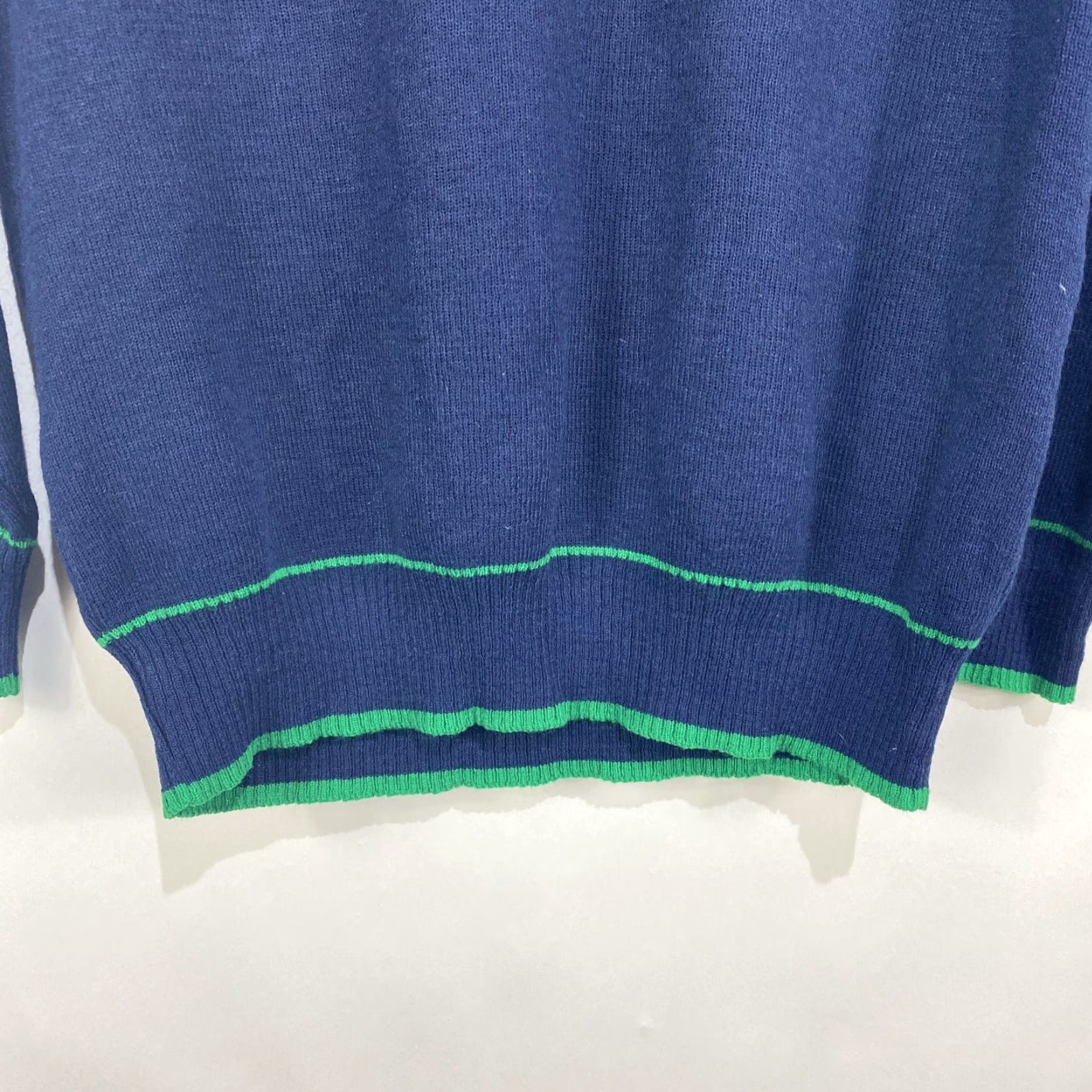 Vintage Blarney Woollen Mills Acrylic Ireland Navy Blue V Neck Sweater Large Men’s Knit Size US L / EU 52-54 / 3 - 3 Thumbnail