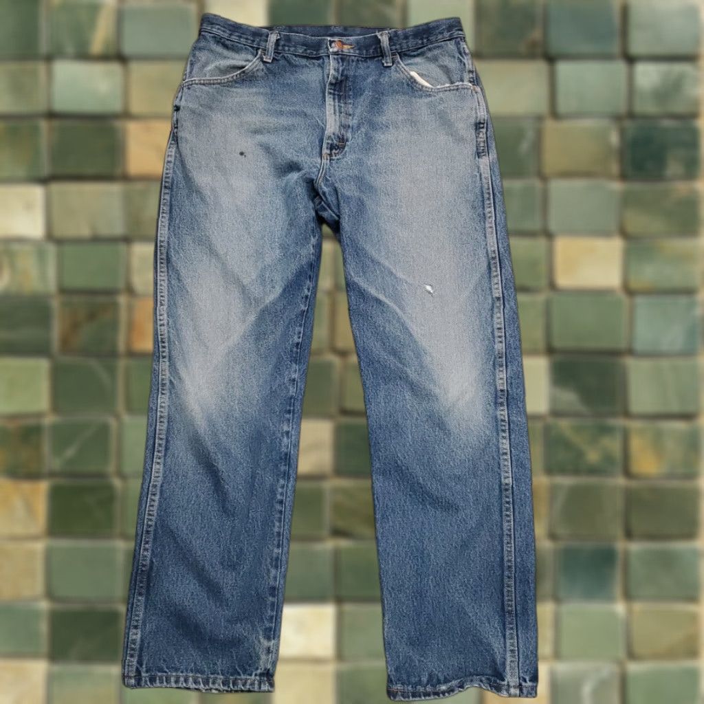 Denime VINTAGE Rustler Jeans Men 38x32 Blue Denim Straight Leg 100% Cotton Jeans Mens Casual Grunge Y2K 90s Size US 38 / EU 54 - 1 Thumbnail