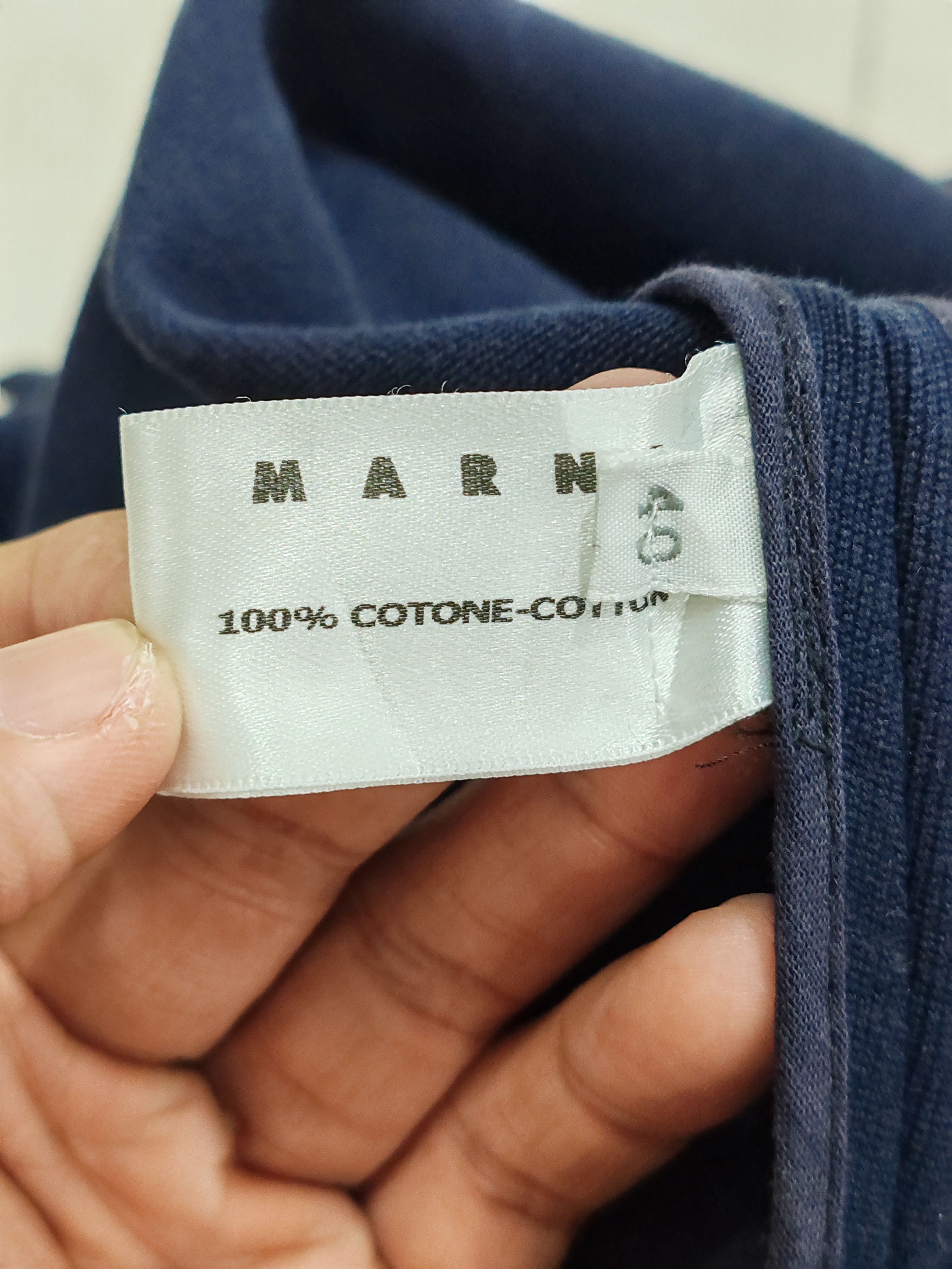Designer × Marni MARNI Navy Blue Cotton Ruffle Jacket size 6/40 women Size S / US 4 / IT 40 - 8 Thumbnail