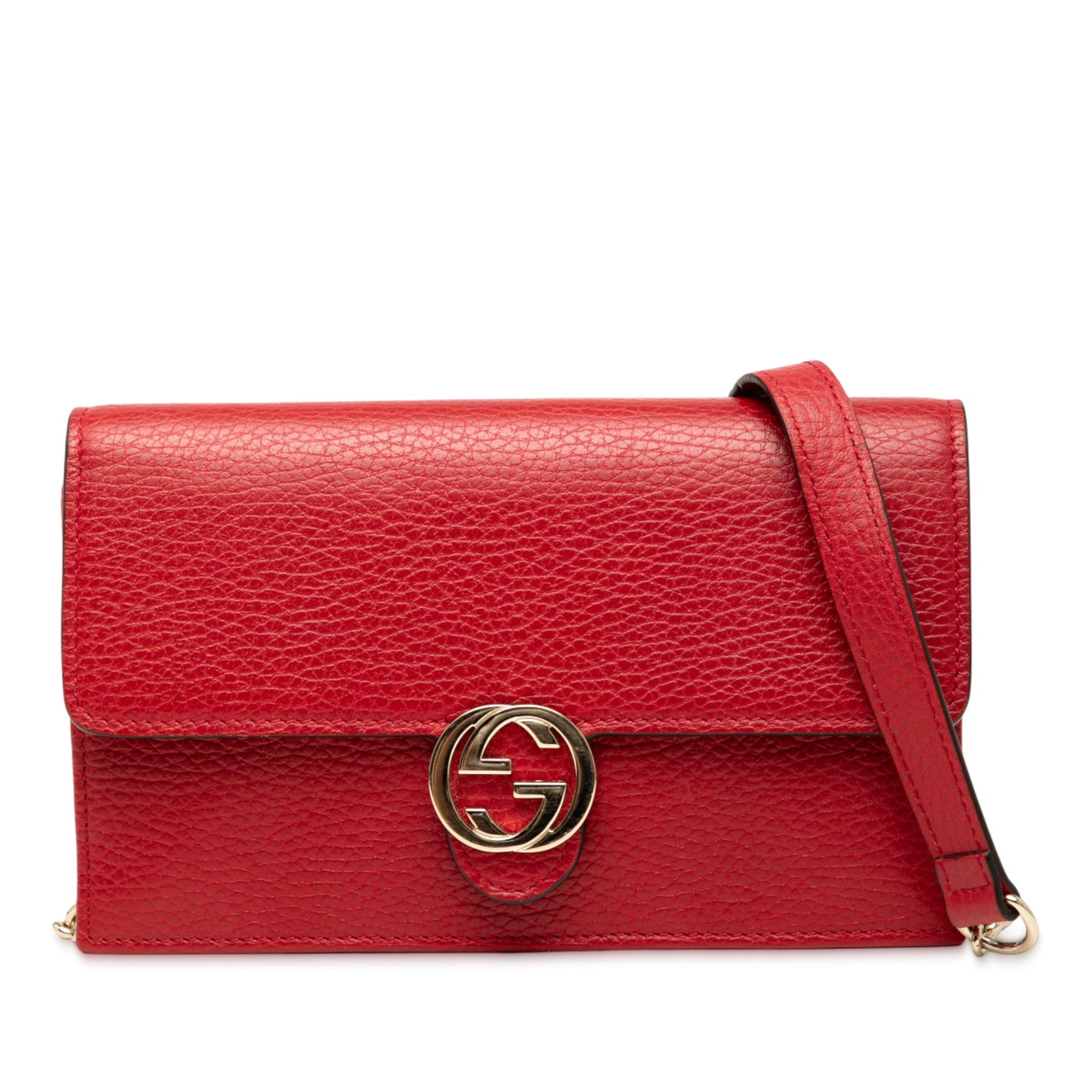 Gucci Leather Interlocking G Dollar Wallet on Chain Size ONE SIZE - 1 Thumbnail
