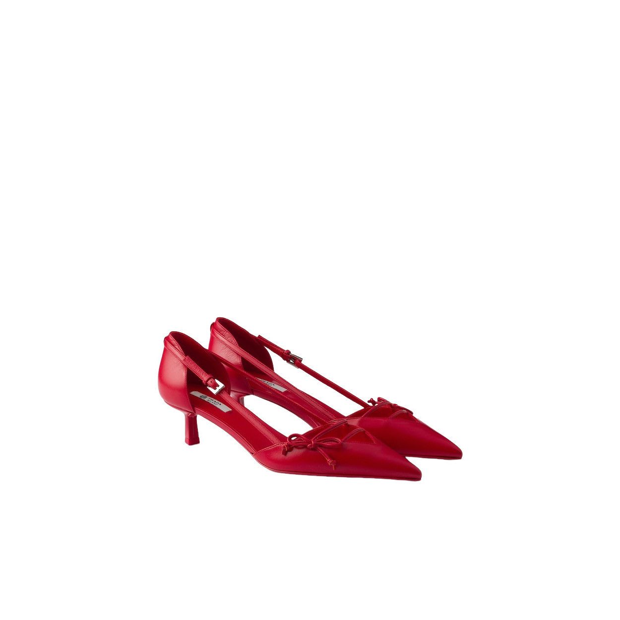 Prada PRADA $1320 Red Open Side Leather Pumps New & Authentic (Wom Size US 10 / IT 40 - 1 Thumbnail