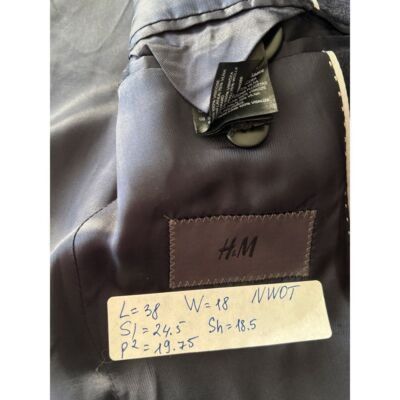 H&M Designer Navy Blue Wool Long Coat Classic Overcoat 34R Forma Size S / US 4 / IT 40 - 11 Thumbnail