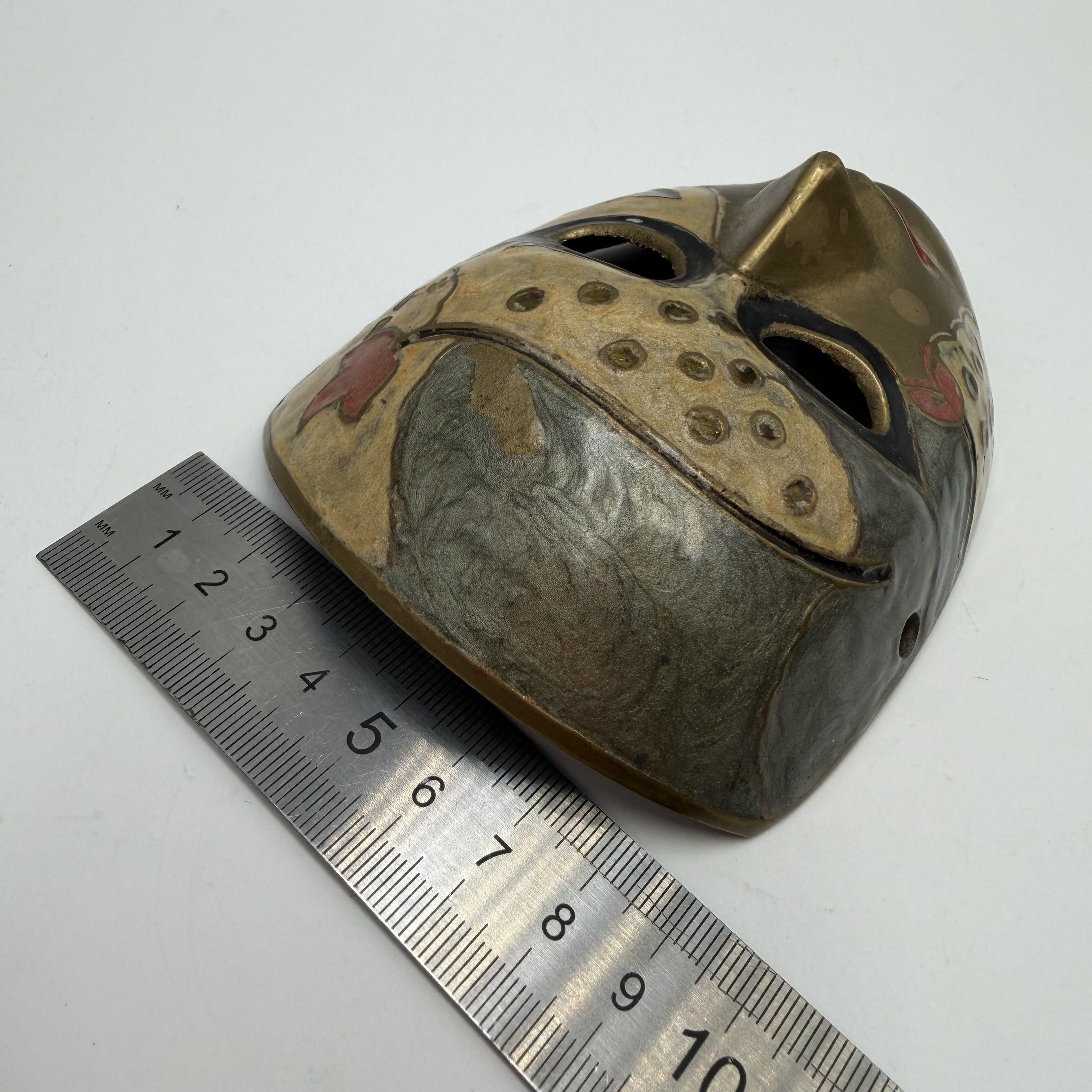 Vintage Vintage Venetian Bronze Enamel Mask Wall Decor Size ONE SIZE - 8 Thumbnail